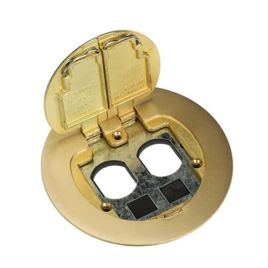 Picture of E97BR2D - DUAL SERVICE BRASS FLOOR BOX COVER
