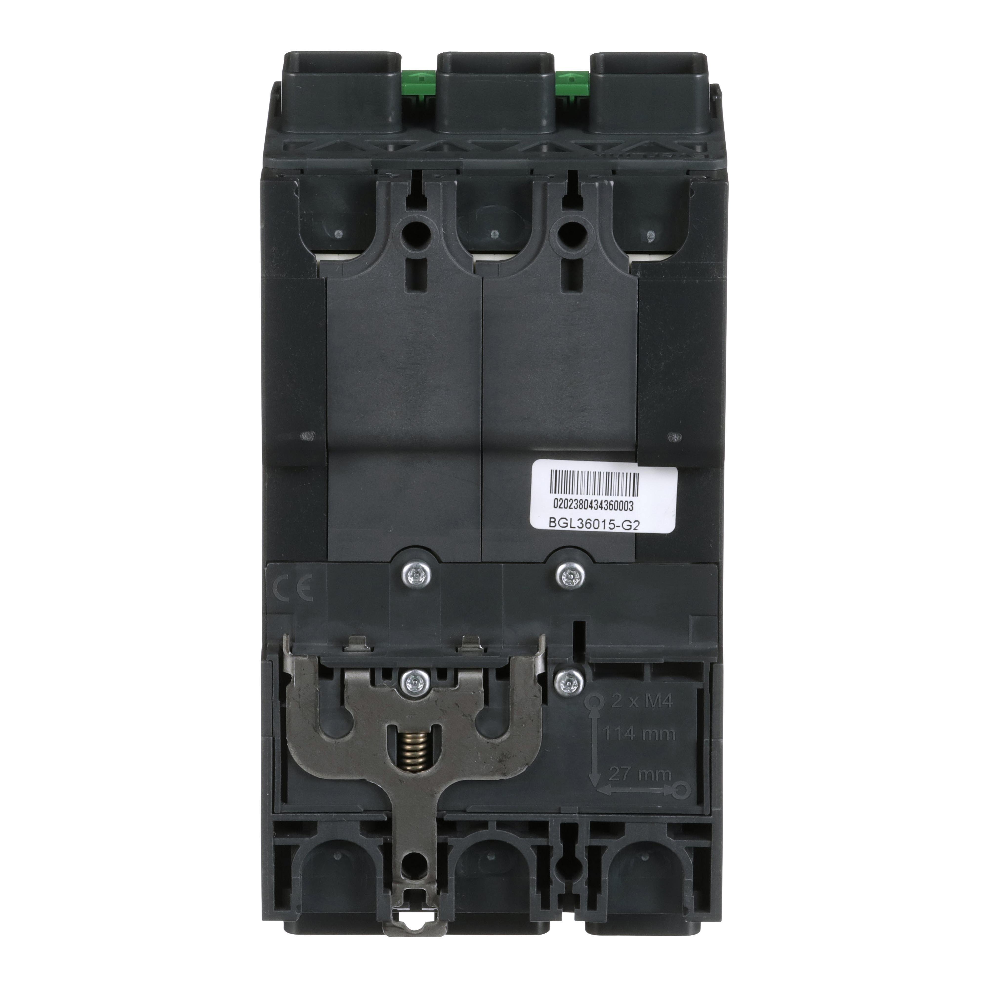 Picture of BGL36015 - Circuit breaker, PowerPacT B, 15A, 3 pole, 600Y/347VAC, 18kA, lugs, thermal magnetic, 80%