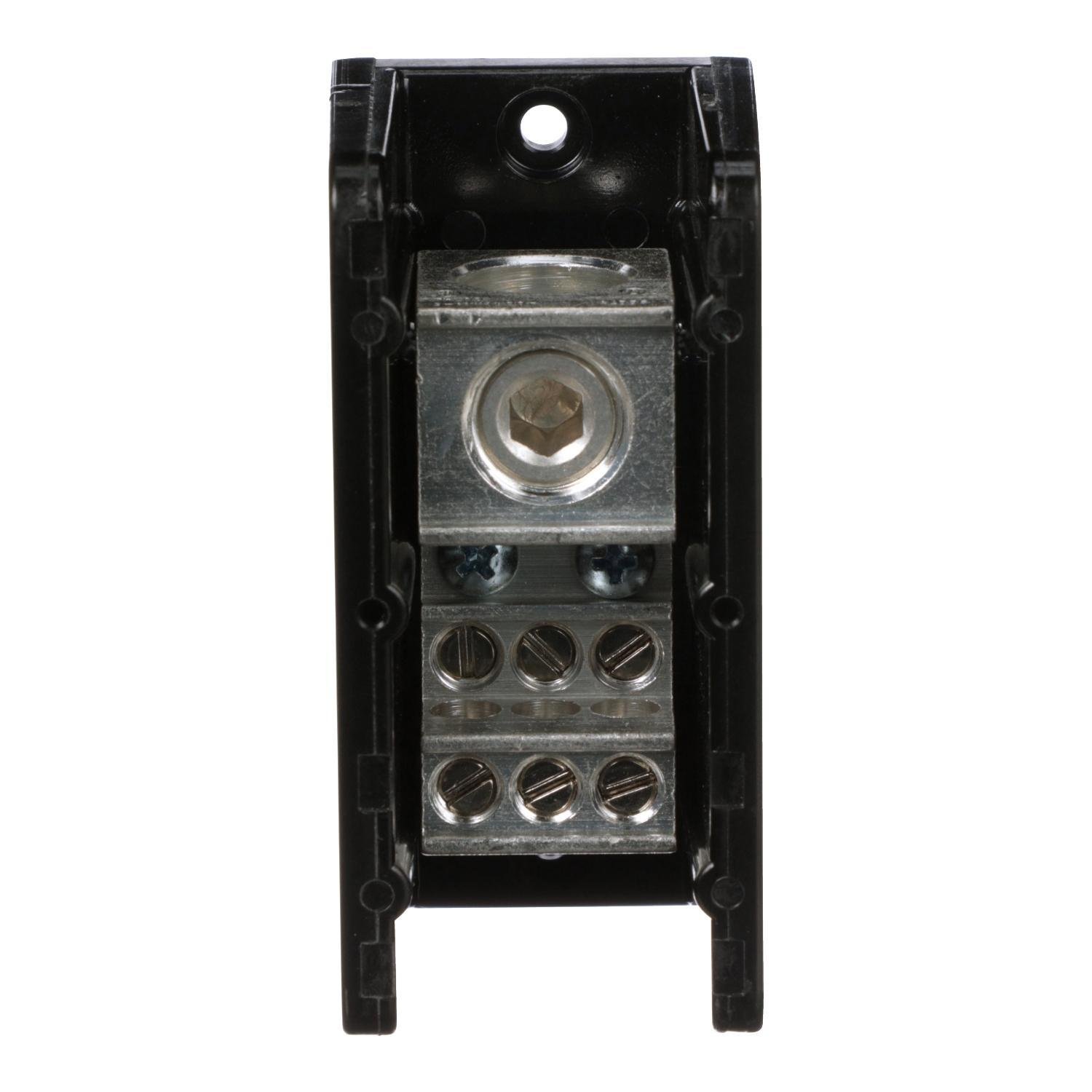 9080LBA163106 - Power distribution block, Linergy, 1 pole, 1 line, 6 load, 335A Cu, 270A Al, 600V