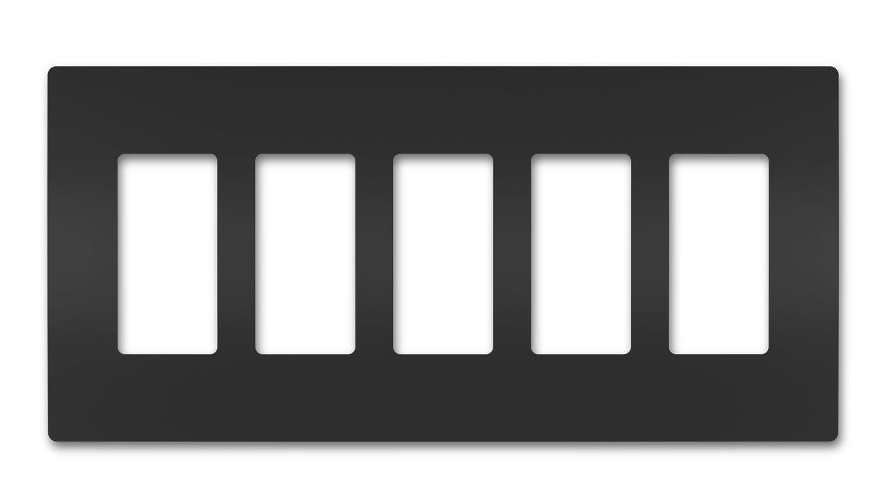 Picture of RWP265BK - radiant® 5-Gang Screwless Wall Plate, Black