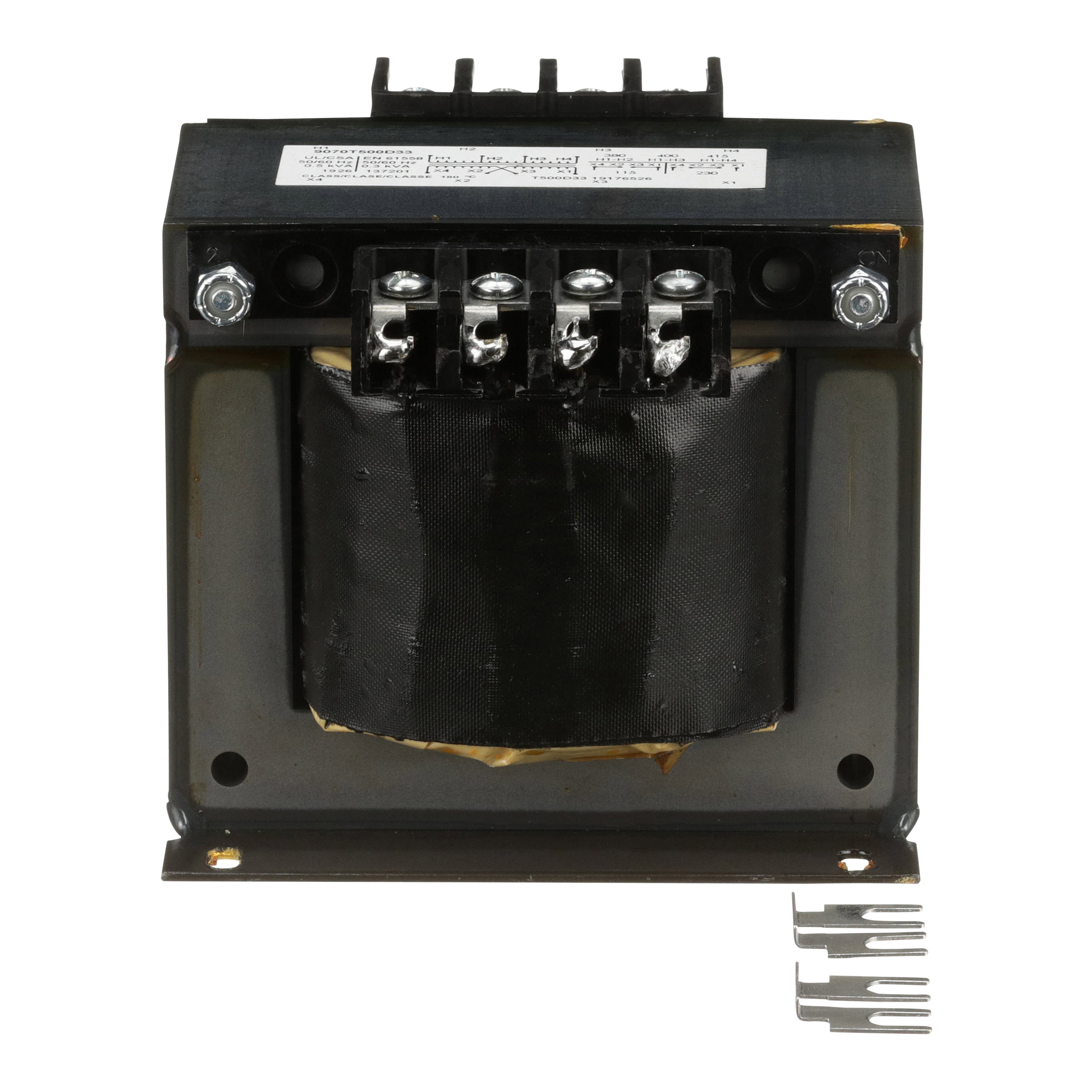 Picture of 9070T500D3 - Transformer, Type T, industrial control, 500VA, 1 phase, 208V primary, 120V secondary, 115C rise