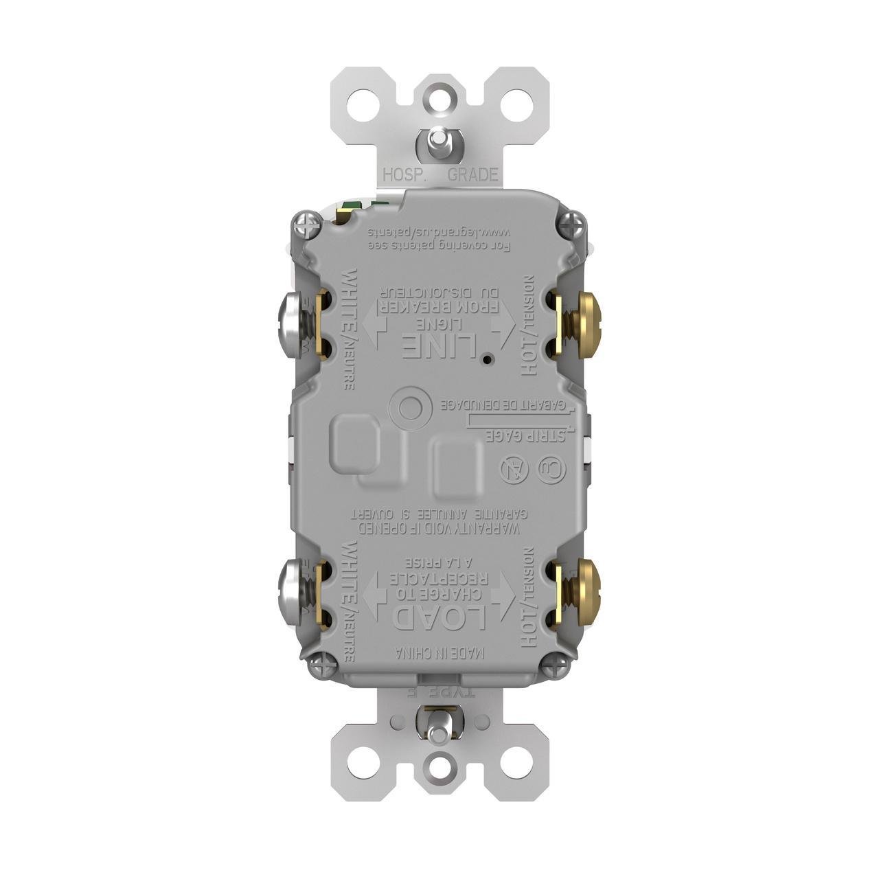 2097-TRWRW - radiant® Tamper-Resistant Weather-Resistant 20A Duplex Self-Test GFCI Receptacles with SafeLock® Protection, White