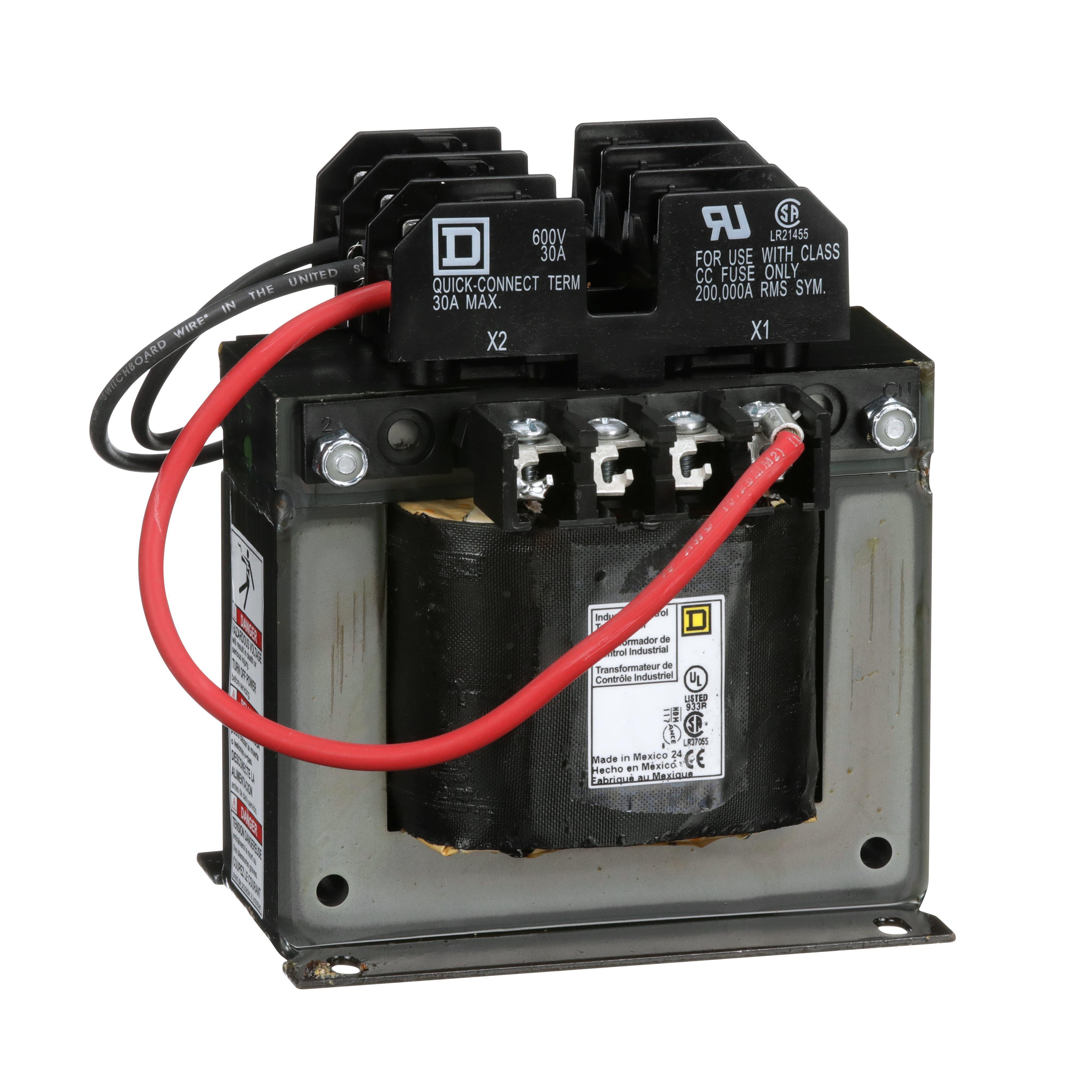Picture of 9070TF300D1 - Industrial control transformer, Type TF, 1 phase, 300VA, 240x480V primary, 120V secondary, 50/60Hz