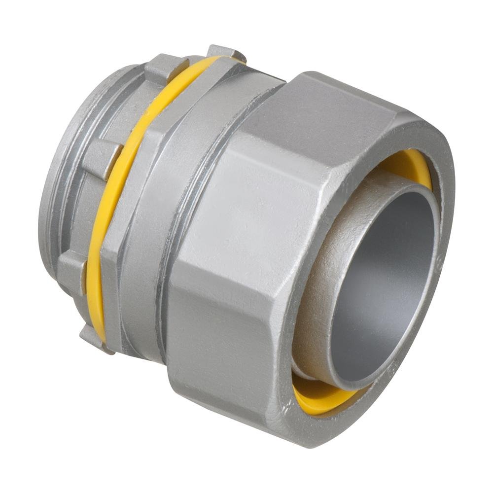 LT125 - Straight, zinc die-cast connector for use with metallic or non metallic liquid tight conduit type B only. 1-1/4" Trade Size.