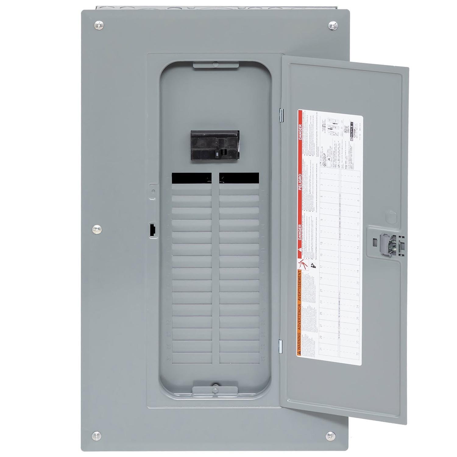 QO132M100PCVP - Load center, QO, 1 phase, 32 spaces, 32 circuits, 100A convertible main breaker, PoN, NEMA1, combo cover, value pack