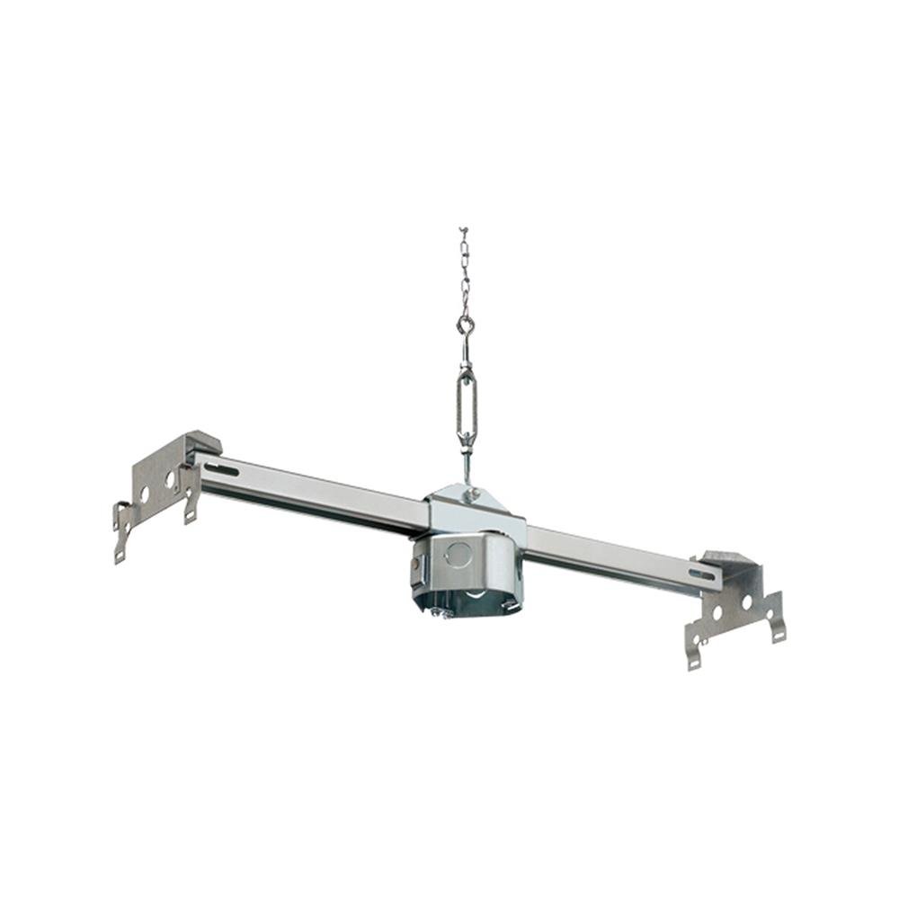 FBRS420SC - Steel fan and fixture box kit for suspended ceilings. 70lb fand and fixture rated. Comes preset for 24" grid. 2" box depth. 20.0 cu.
