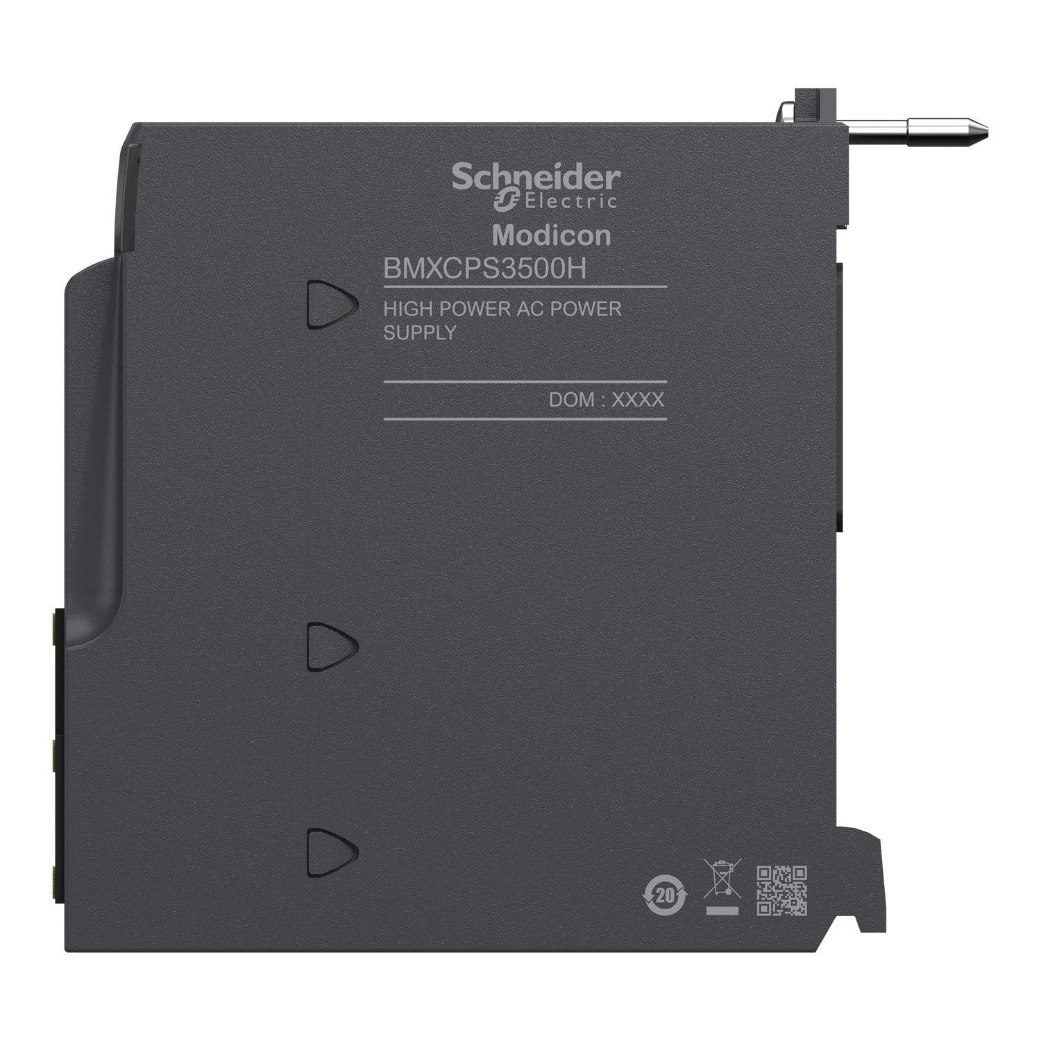 Picture of BMXCPS3500H - power supply module, Modicon X80, 100 to 240V AC, 36W, severe environment