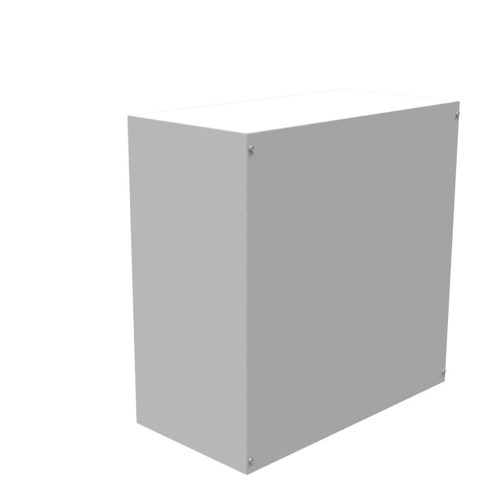 Picture of 242412-SC1-NK - 24X12x24 Screw Cover Type 1 UL Listed Steel No Knockouts ANSI 61 Gray Cover With Teardrop Slots Mounting Holes In Back