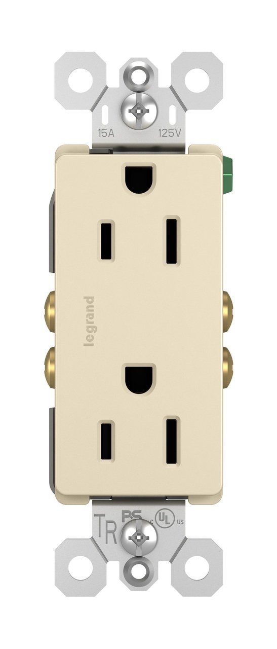 885-TRLA - radiant® Tamper-Resistant Outlet, Light Almond