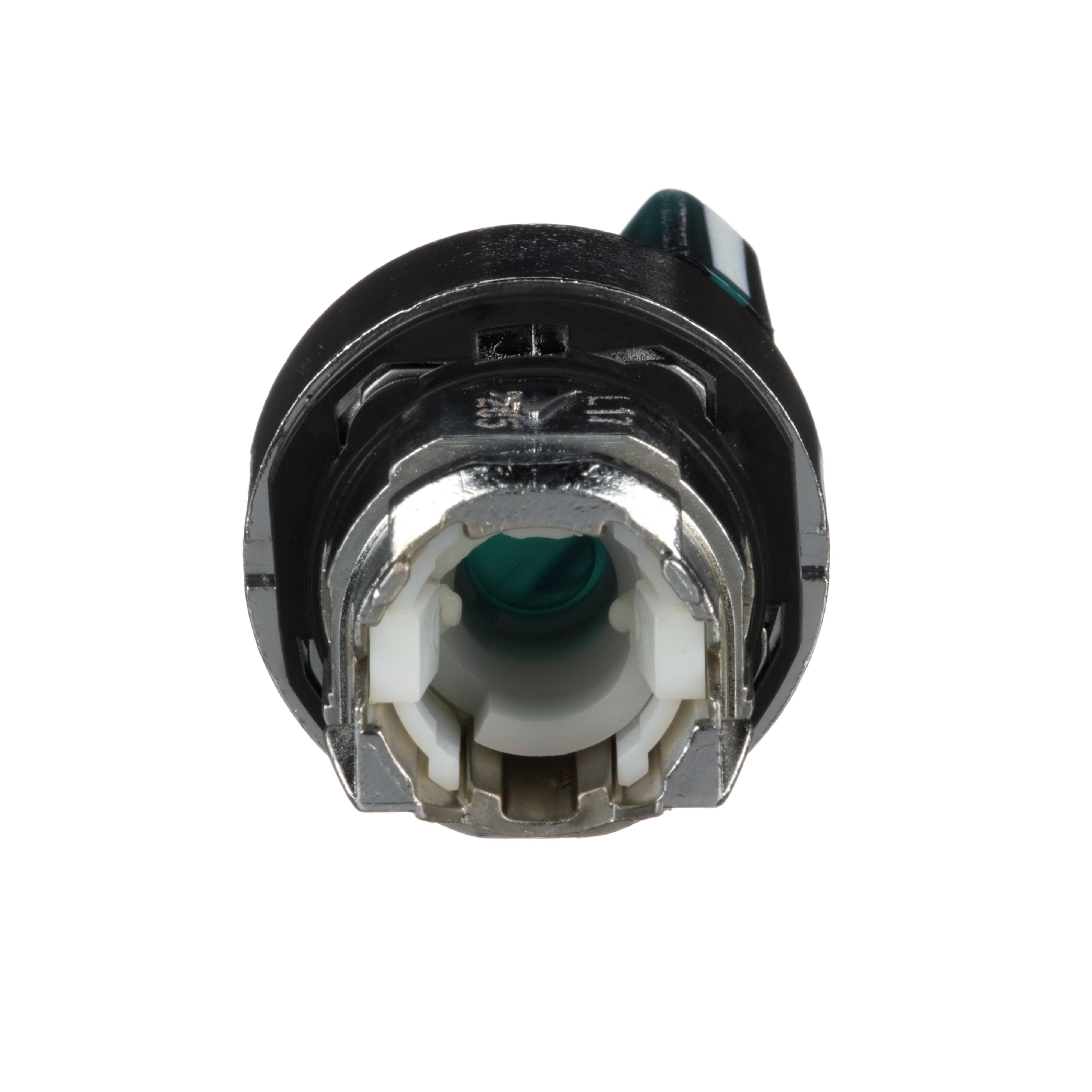 Picture of ZB4BK1233 - Head for illuminated selector switch, Harmony XB4, metal, green handle, 22mm, universal LED, 2 positions, stay put