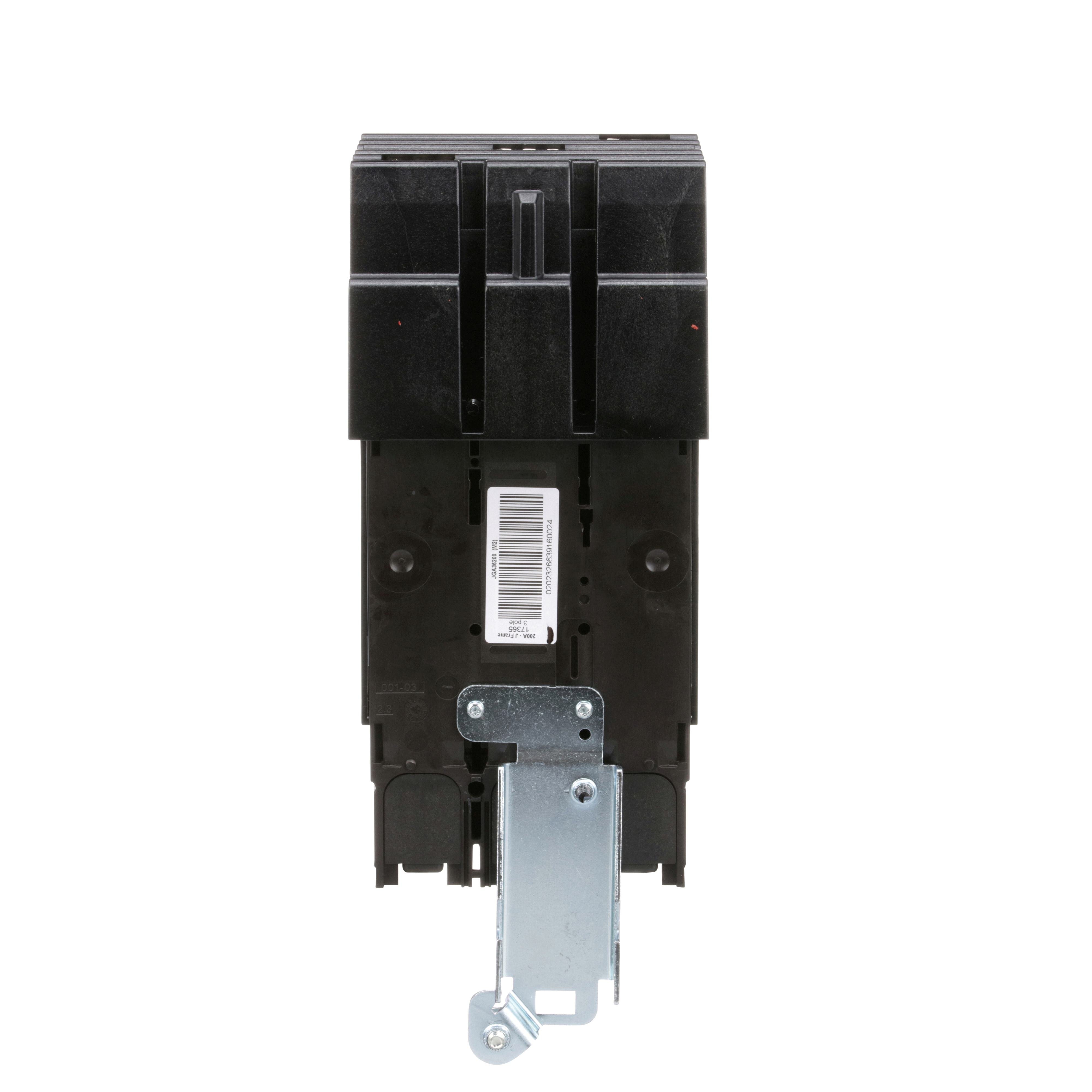 Picture of JGA36200 - Circuit breaker, PowerPacT J, 200A, 3 pole, 600VAC, 18kA, I-Line, thermal magnetic, 80%, ABC