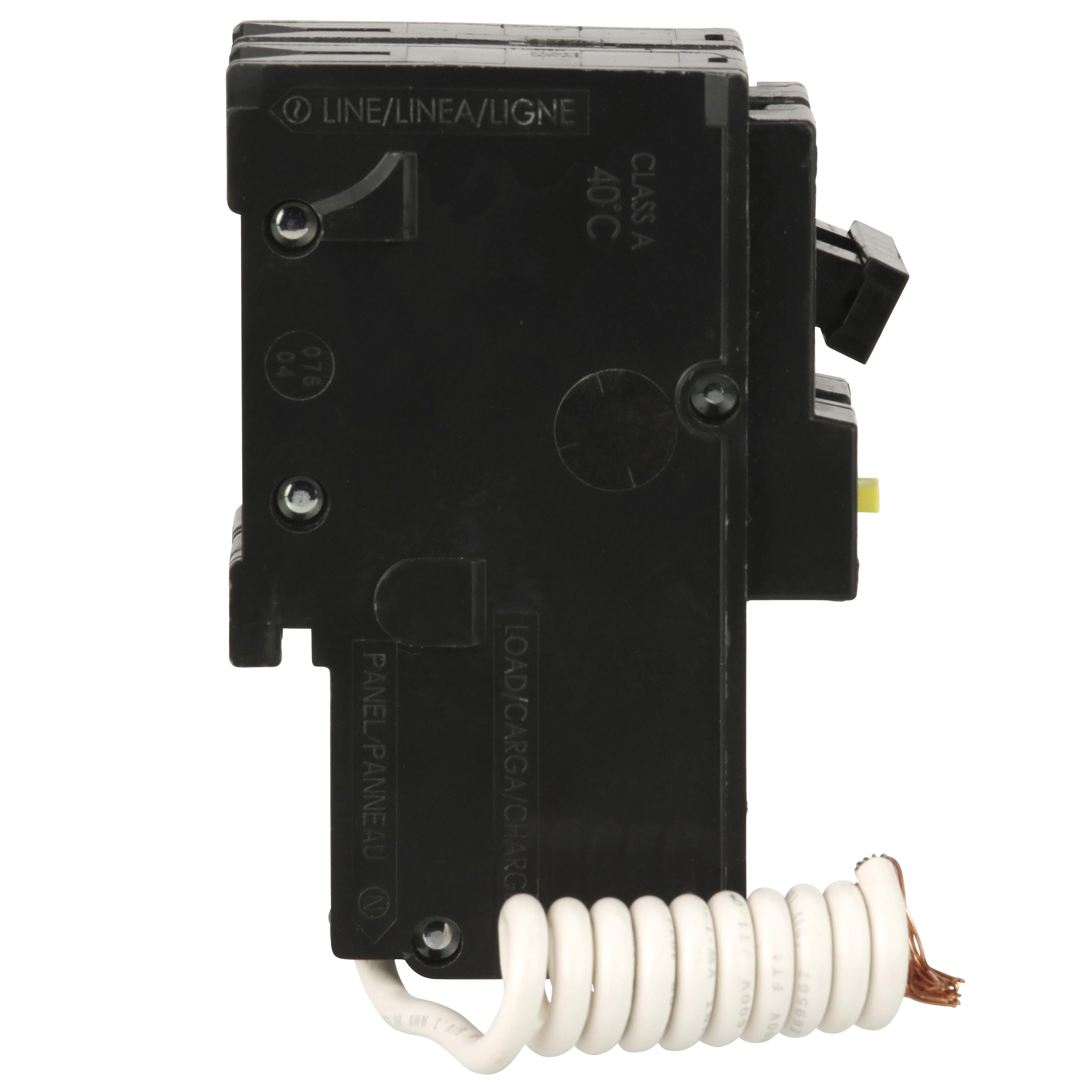 Picture of HOM225GFI - [TAA] Mini circuit breaker, Homeline, 25A, 2 pole, 120/240VAC, 10kA AIR, ground fault class A, plug in, UL