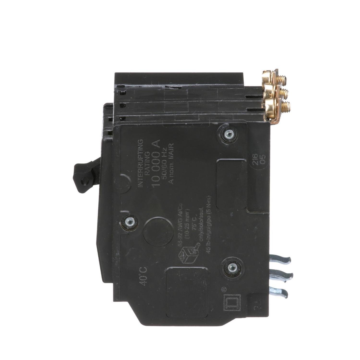 Picture of QOB3501021 - Mini circuit breaker, QO, 50A, 3 pole, 120/240VAC, 10kA, bolt on, AC shunt