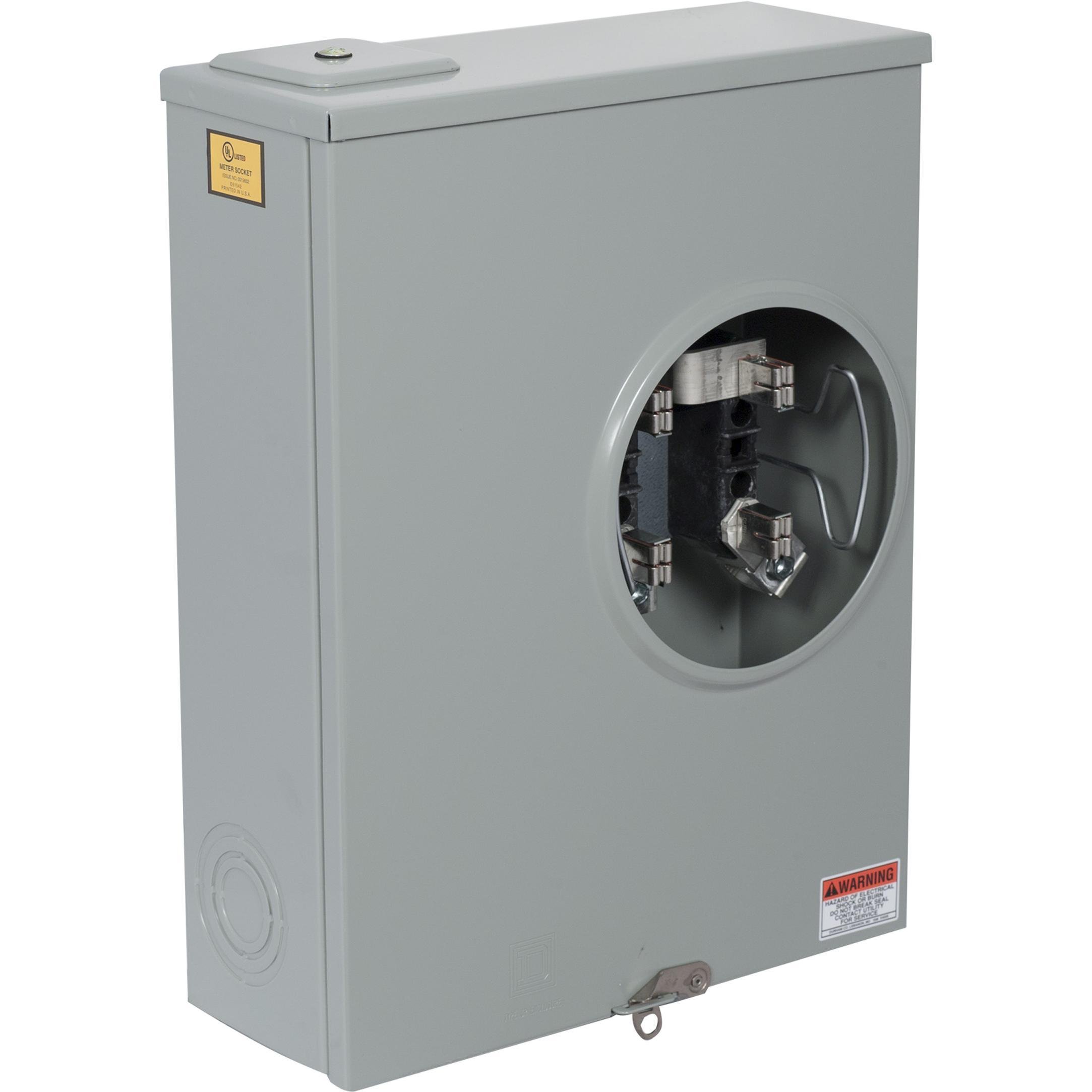 UTRS233C - Meter socket, ringless, 1 phase, 3 wire, 4 jaws, Series A, no bypass