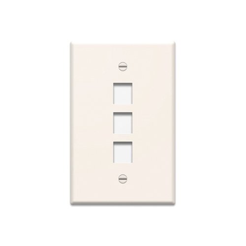 WP3403-LA - 1-Gang, 3-Port Wall Plate, Light Almond