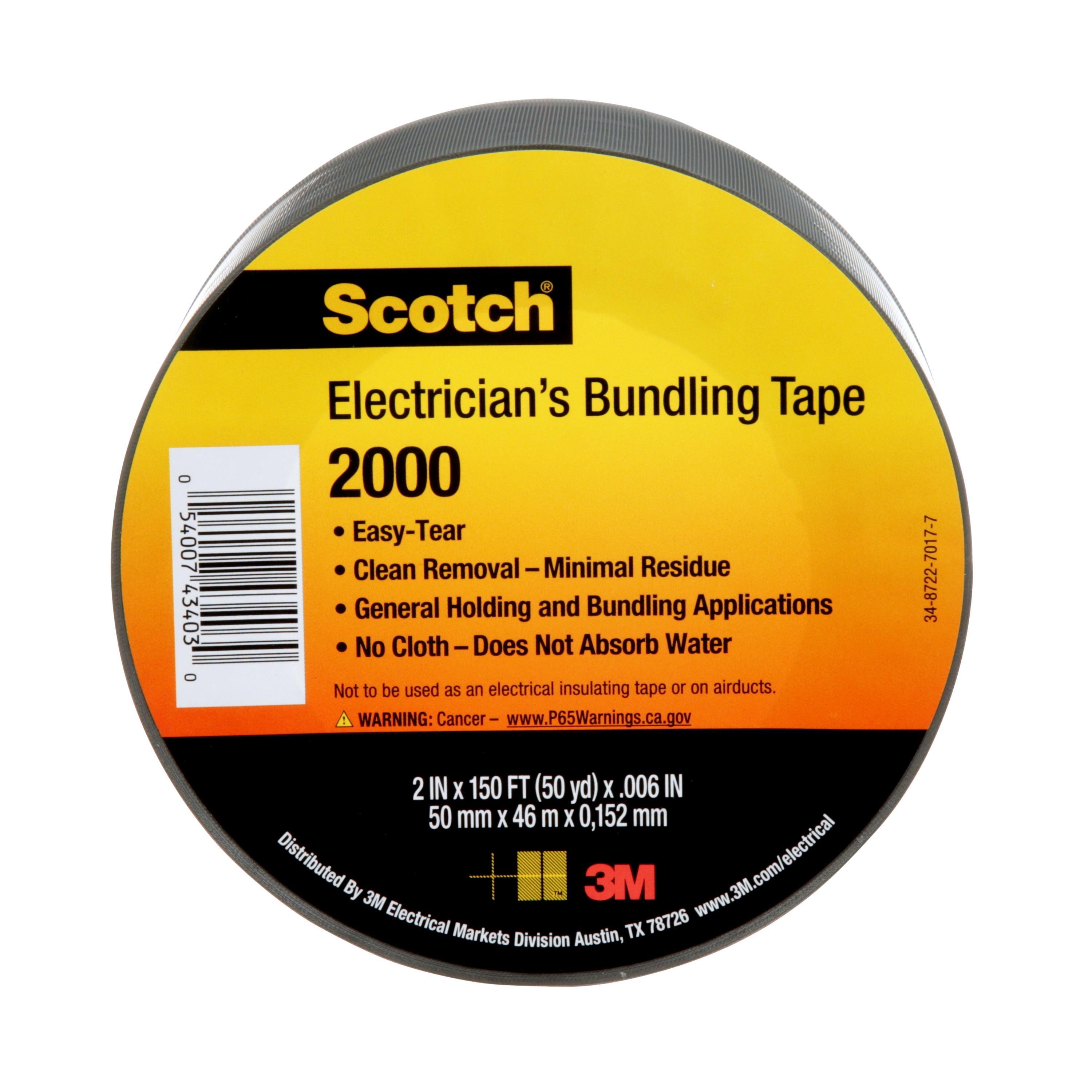 2000-DUCT-TAPE-DISPLAY - Scotch® Electricians Duct Tape 2000, 2 in x 50 yd, 12 Roll Display