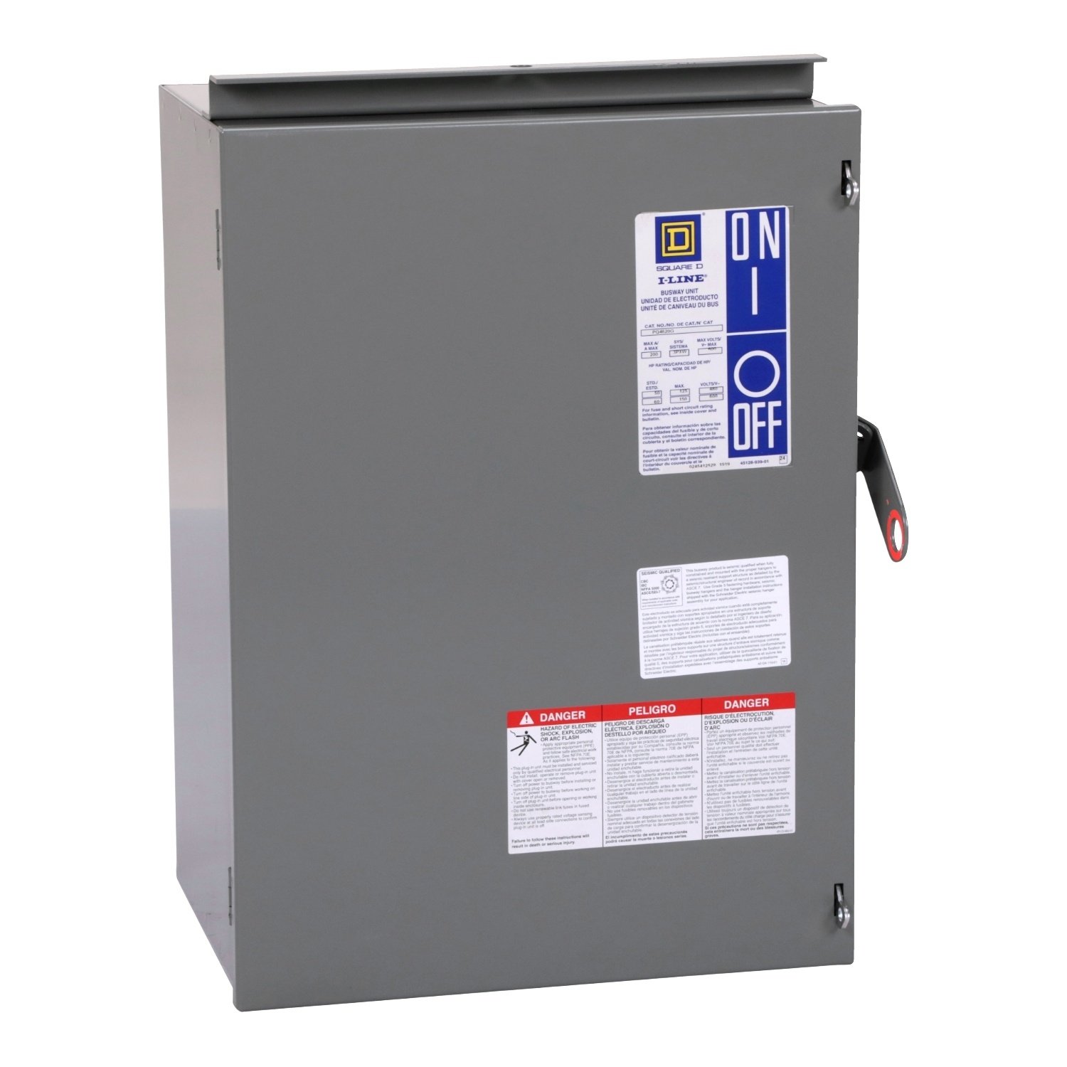 Picture of PQ4620G - Fusible Busway, Plug-In Unit, 200A, 4 pole, 3 fuse and G, 277/480VAC, class R