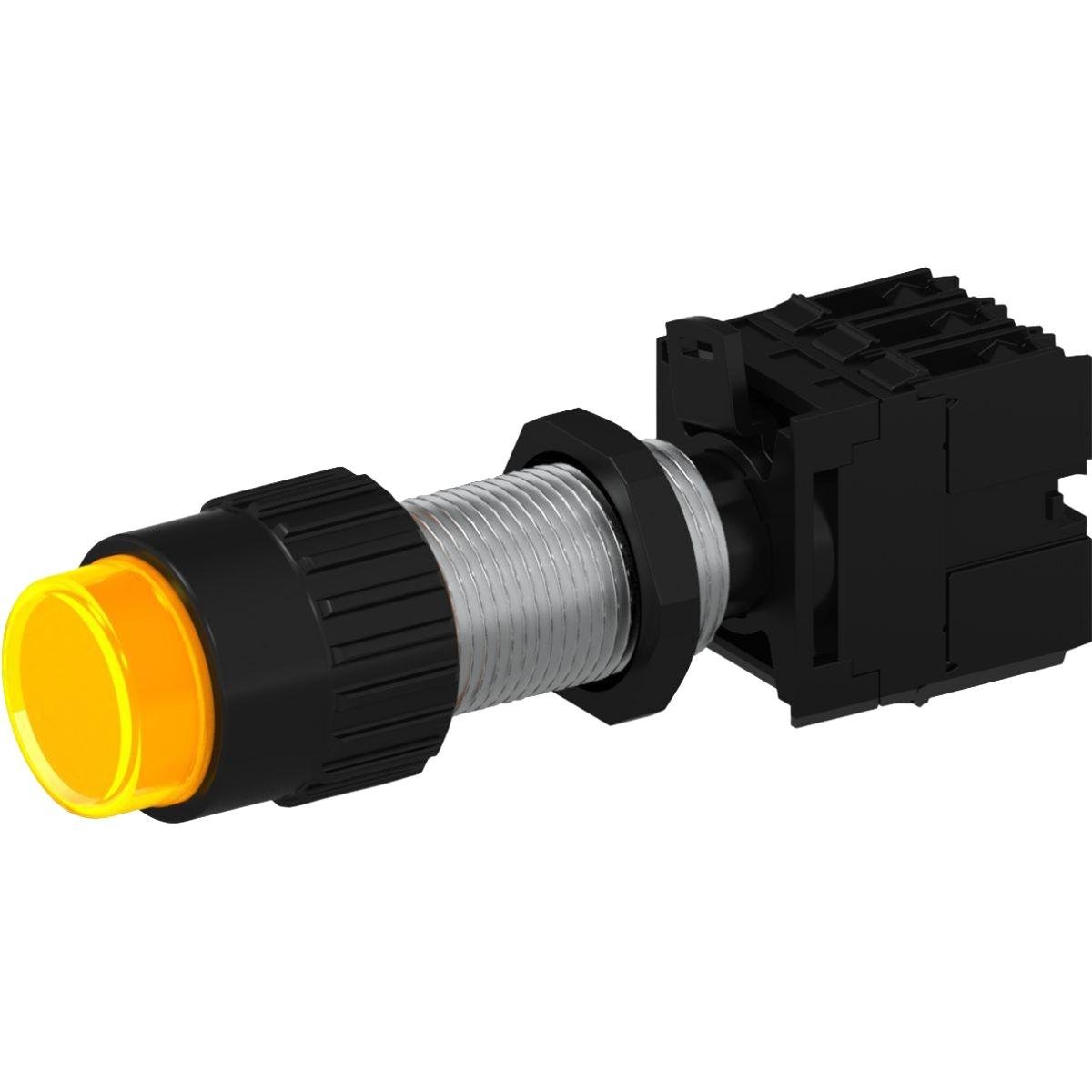 GZL4C233 - Clear Illuminated Push Button w/ Lamp Holder, 120V AC/DC Lamp & 1 N.O./1 N.C. - Extra Long Length 57mm, 3/4 NPSM