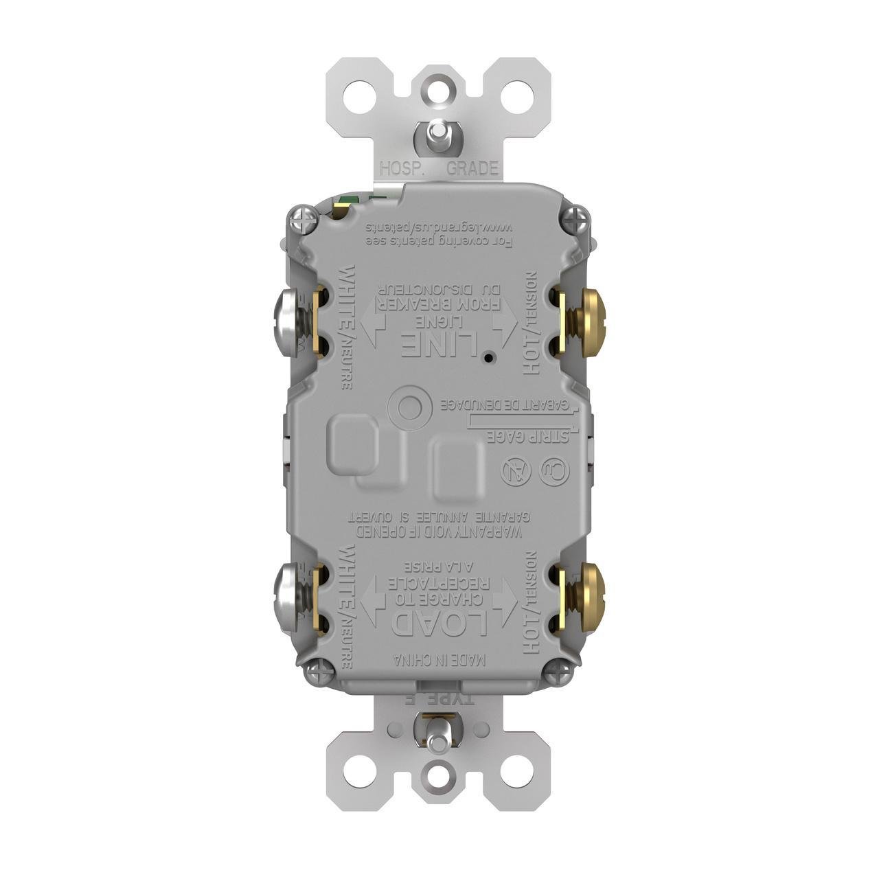 Picture of 1597-TRWRGRY - radiant® Tamper-Resistant Weather-Resistant 15A Duplex Self-Test GFCI Receptacles with SafeLock® Protection, Gray