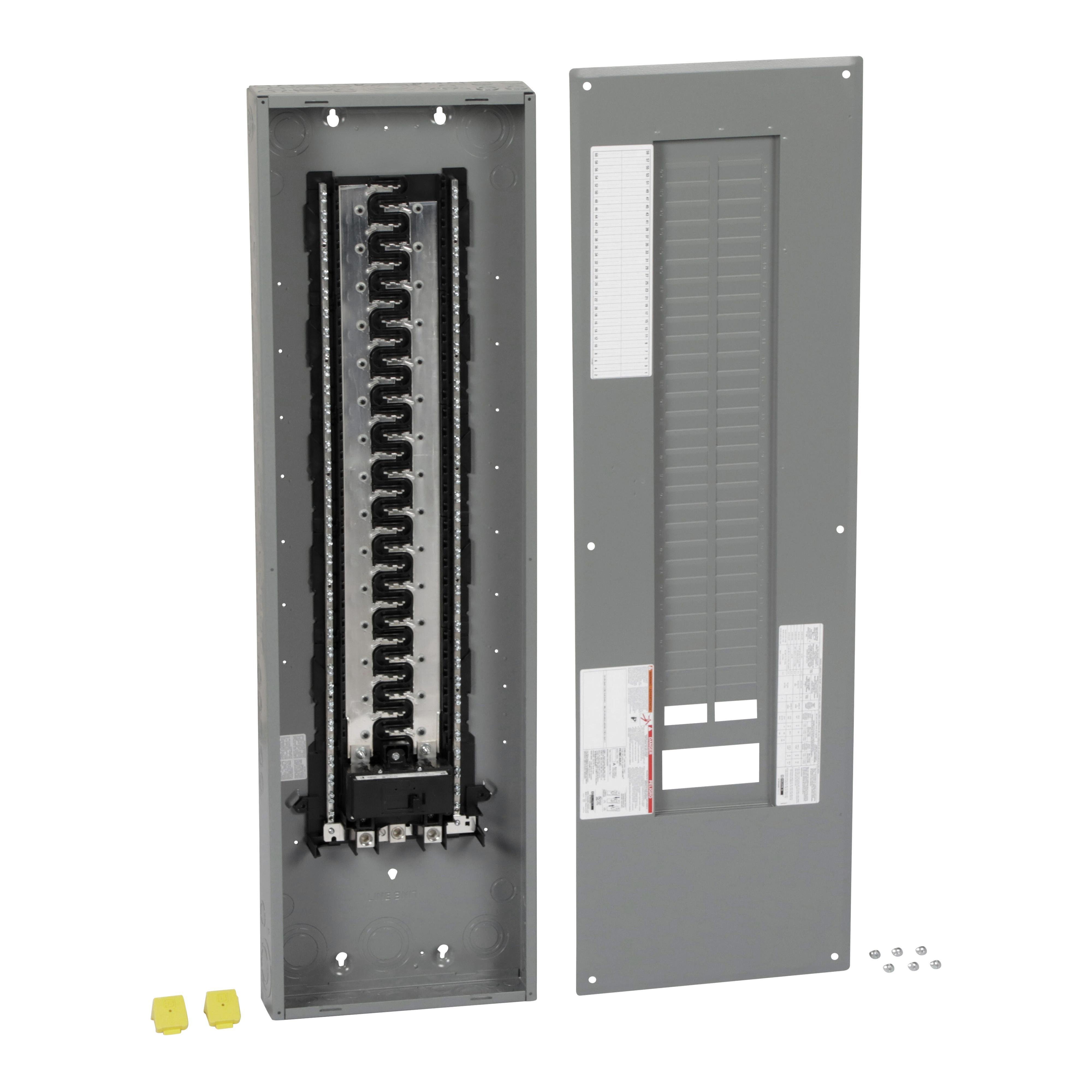 HOM60120M200PC - Load center, Homeline, 1 phase, 60 spaces, 120 circuits, 200A convertible main breaker, PoN, NEMA1, combo cover