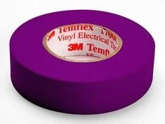 1700C-3/4X66FT-VL - 3M™ Temflex™ Vinyl Electrical Tape 1700C, 3/4 in x 66 ft, 1-1/2 in Core,Violet, 10 rolls/carton, 100 rolls/Case