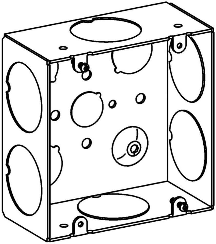 5SDB-125 - 2-1/8" DEEP, 4-11/16" SQUARE (5S) BOX WELDED WITH 1-1/4" KO