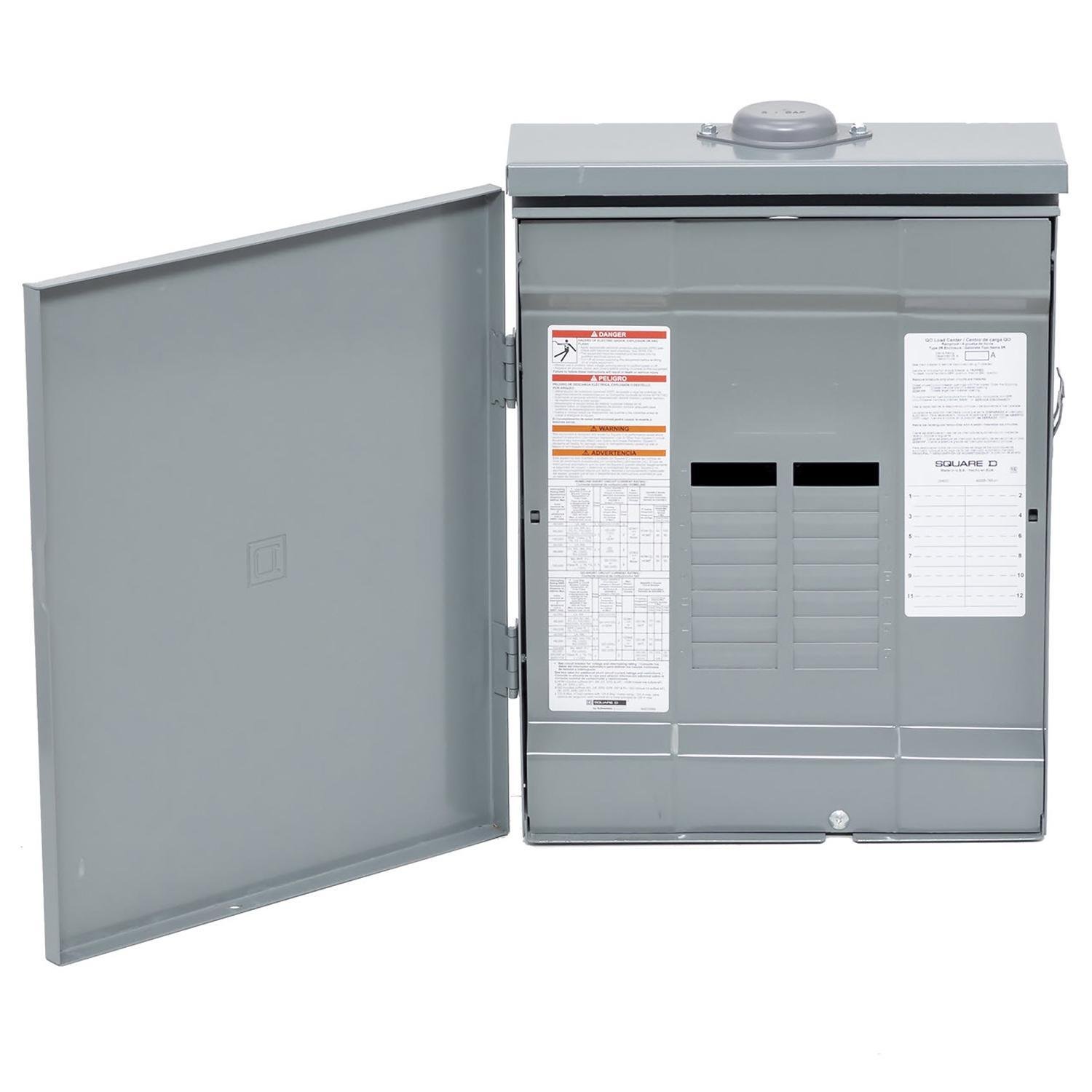 QO112L125PGRB - Load center, QO, 1 phase, 12 spaces, 24 circuits, 125A convertible main lugs, PoN, NEMA3R, gnd bar