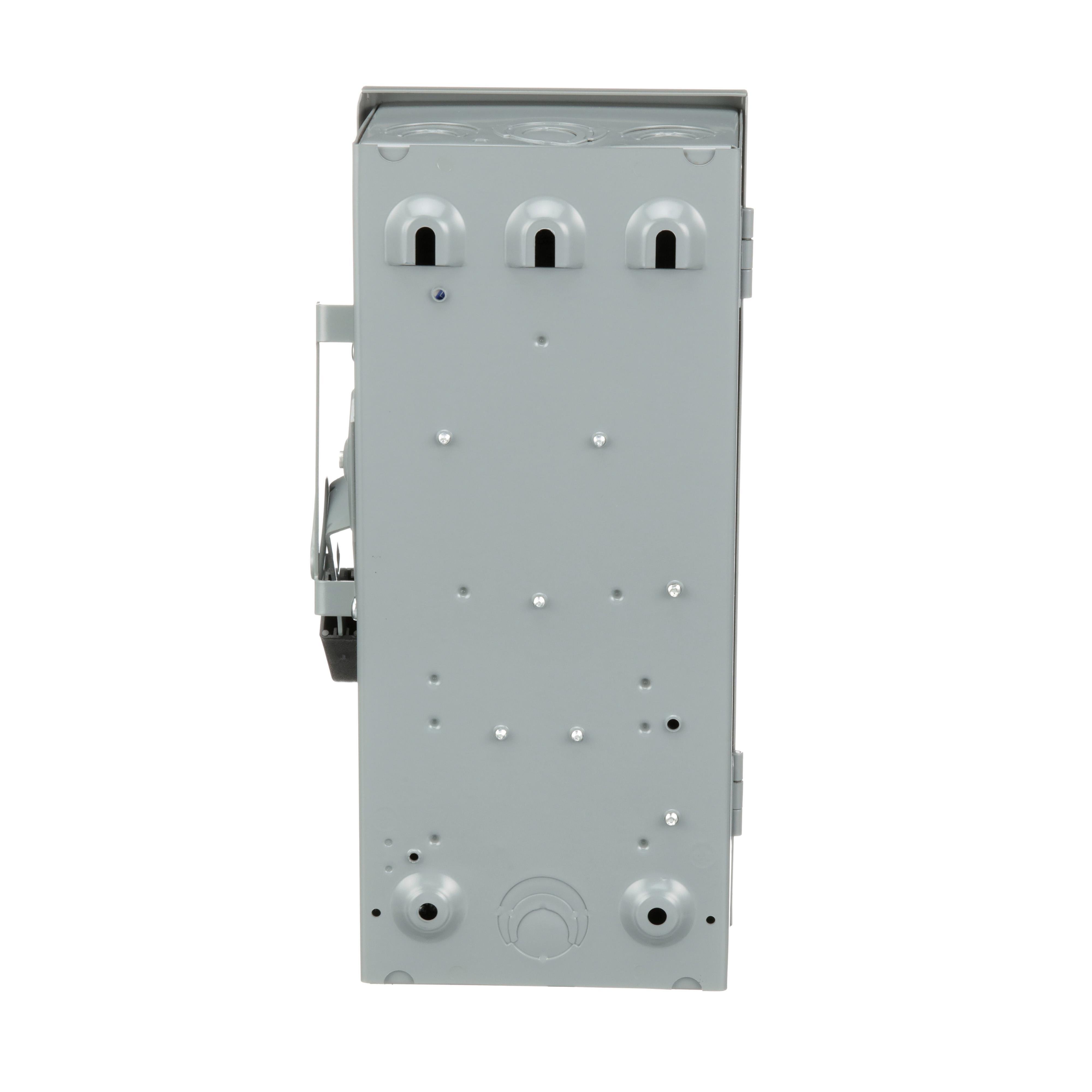 Picture of D322N - Safety switch, general duty, fusible, 60A, 3 pole, 15hp, 240VAC, NEMA 1, neutral factory installed