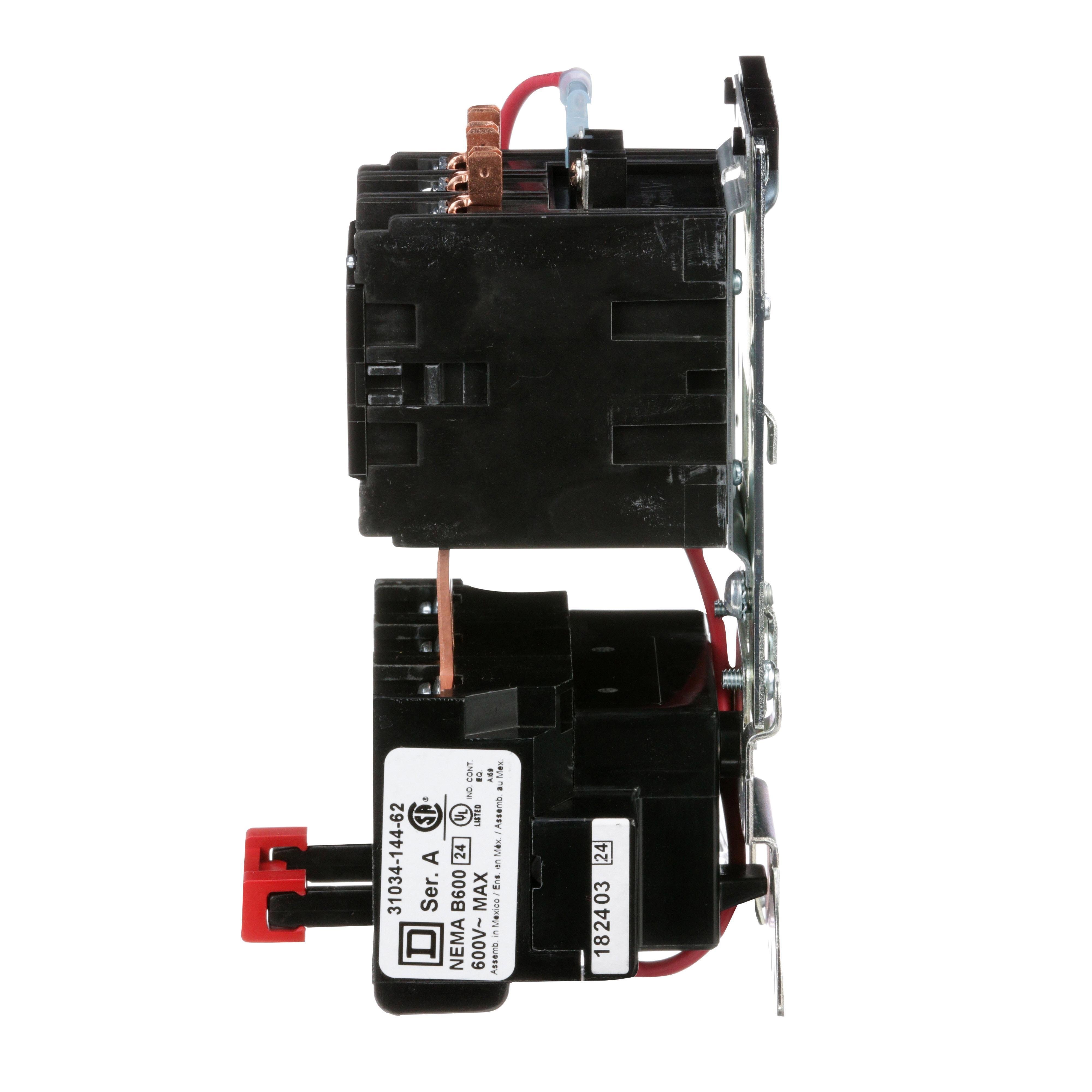 Picture of 8911DPSO13V02 - NEMA starter, Definite Purpose, 20A, 7.5HP at 600VAC, 3 phase, 3 pole, melting alloy, 120VAC coil, open