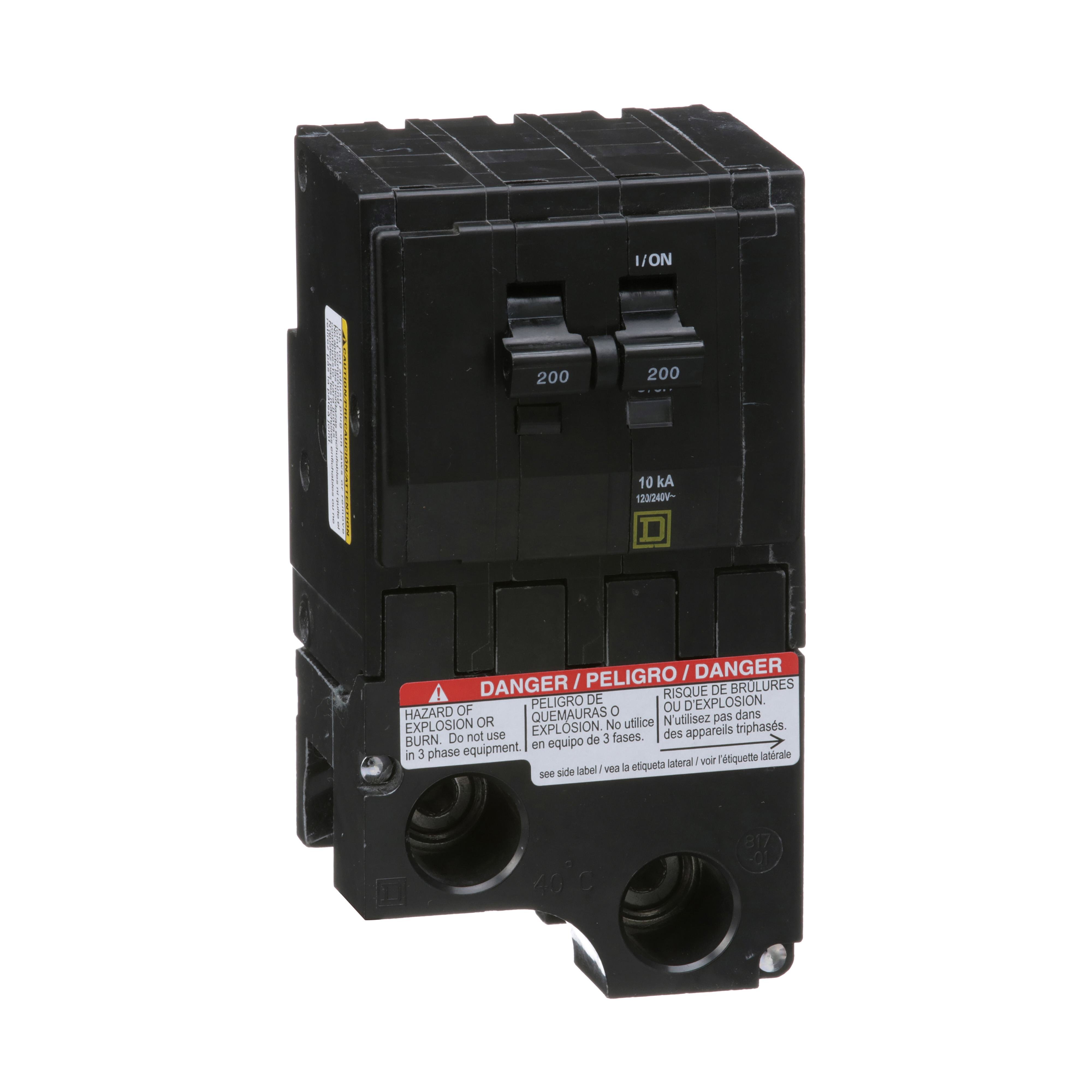 QO2200 - Mini circuit breaker, QO, 200A, 2 pole, 120/240VAC, 10kA, plug in