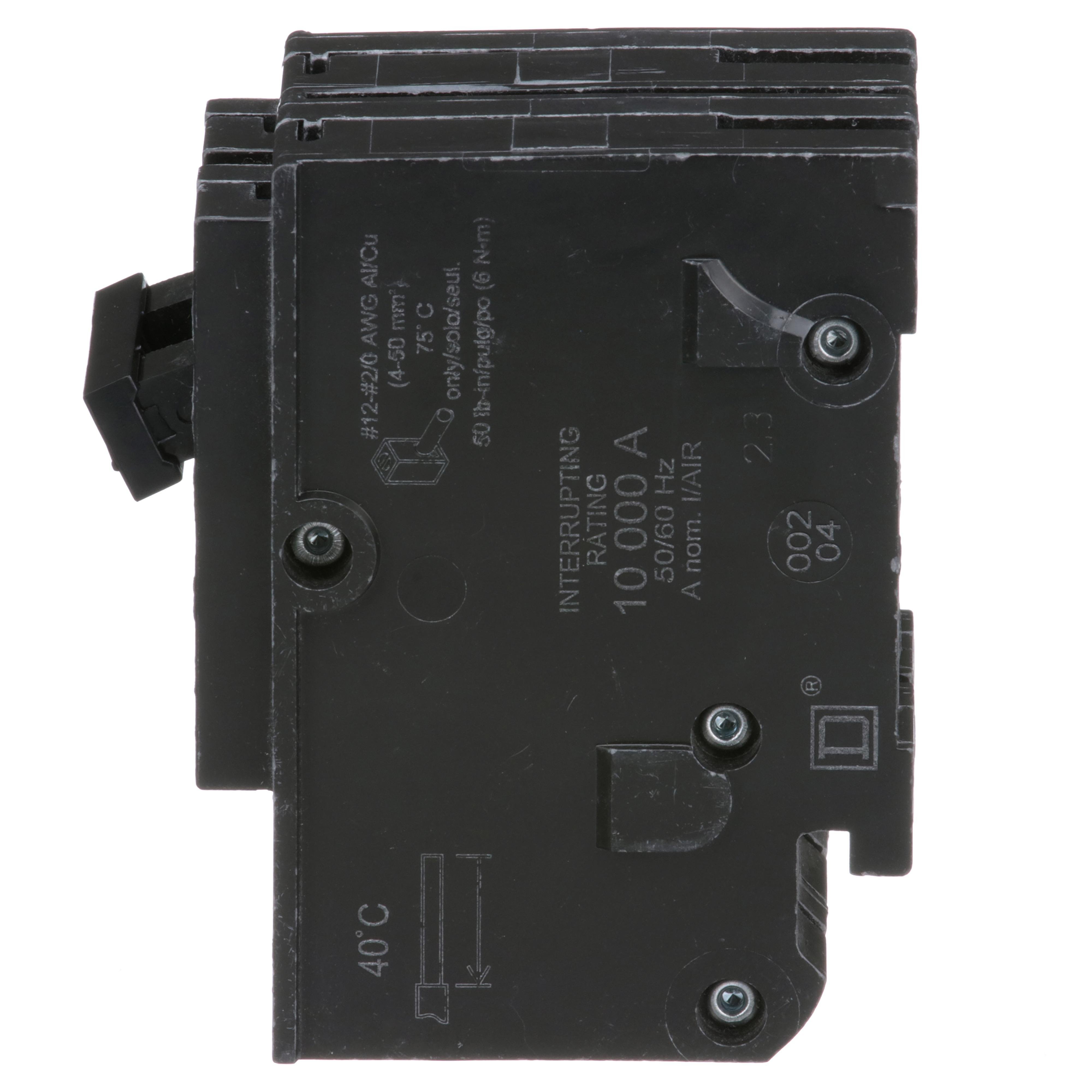 Picture of HOM2110 - Mini circuit breaker, Homeline, 110A, 2 pole, 120/240VAC, 10kA AIR, standard type, plug in, UL