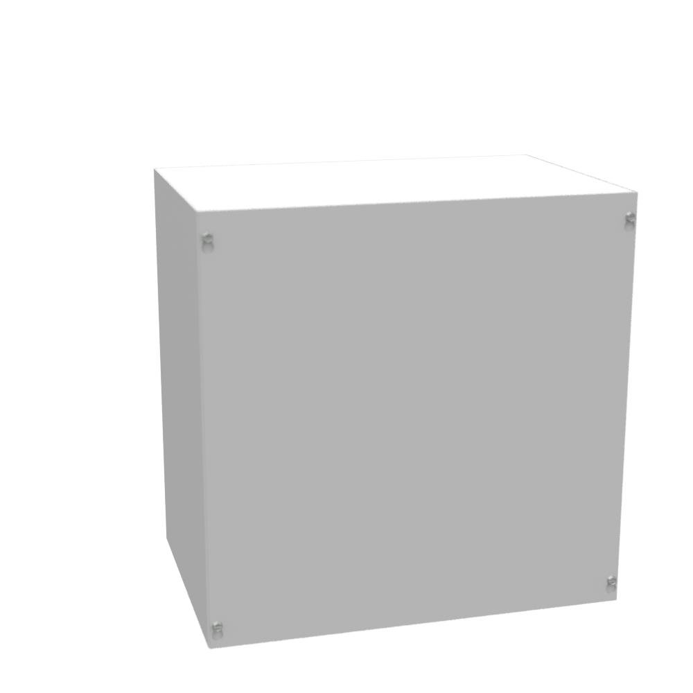 Picture of 181812-SC1-NK - 18x12x18 Screw Cover Type 1 UL Listed Steel No Knockouts ANSI 61 Gray Cover With Teardrop Slots Mounting Holes In Back