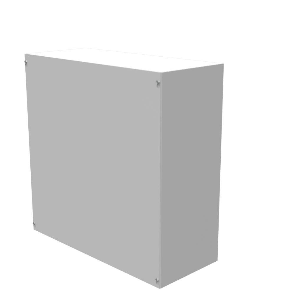 Picture of 242410-SC1-NK - 24X10x24 Screw Cover Type 1 UL Listed Steel No Knockouts ANSI 61 Gray Cover With Teardrop Slots Mounting Holes In Back