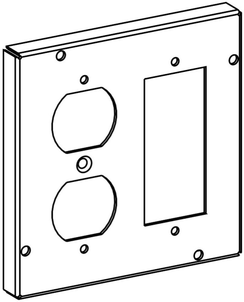 5524 - RAISED 1/2", 4-11/16" SQUARE (5S) DUPLEX RECEPTACLE / GFCI OR DECORATIVE SWITCH INDUSTRIAL COVER