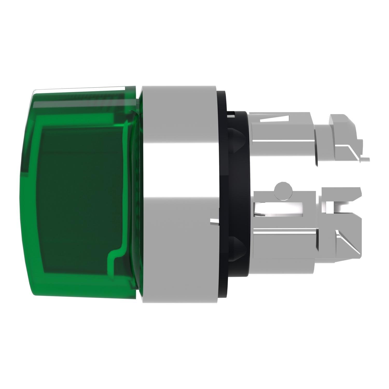 Picture of ZB4BK1333 - Head for illuminated selector switch, Harmony XB4, metal, green handle, 22mm, universal LED, 3 positions, stay put