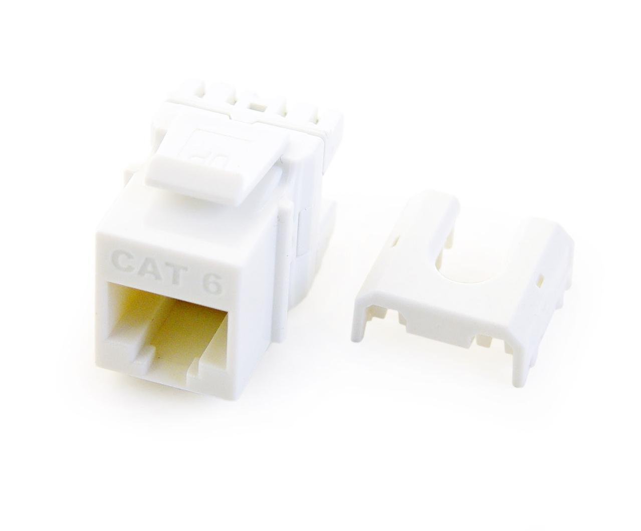 WP3476-WH-100 - Cat 6 Quick Connect RJ45 Keystone Insert, White 100-Pack