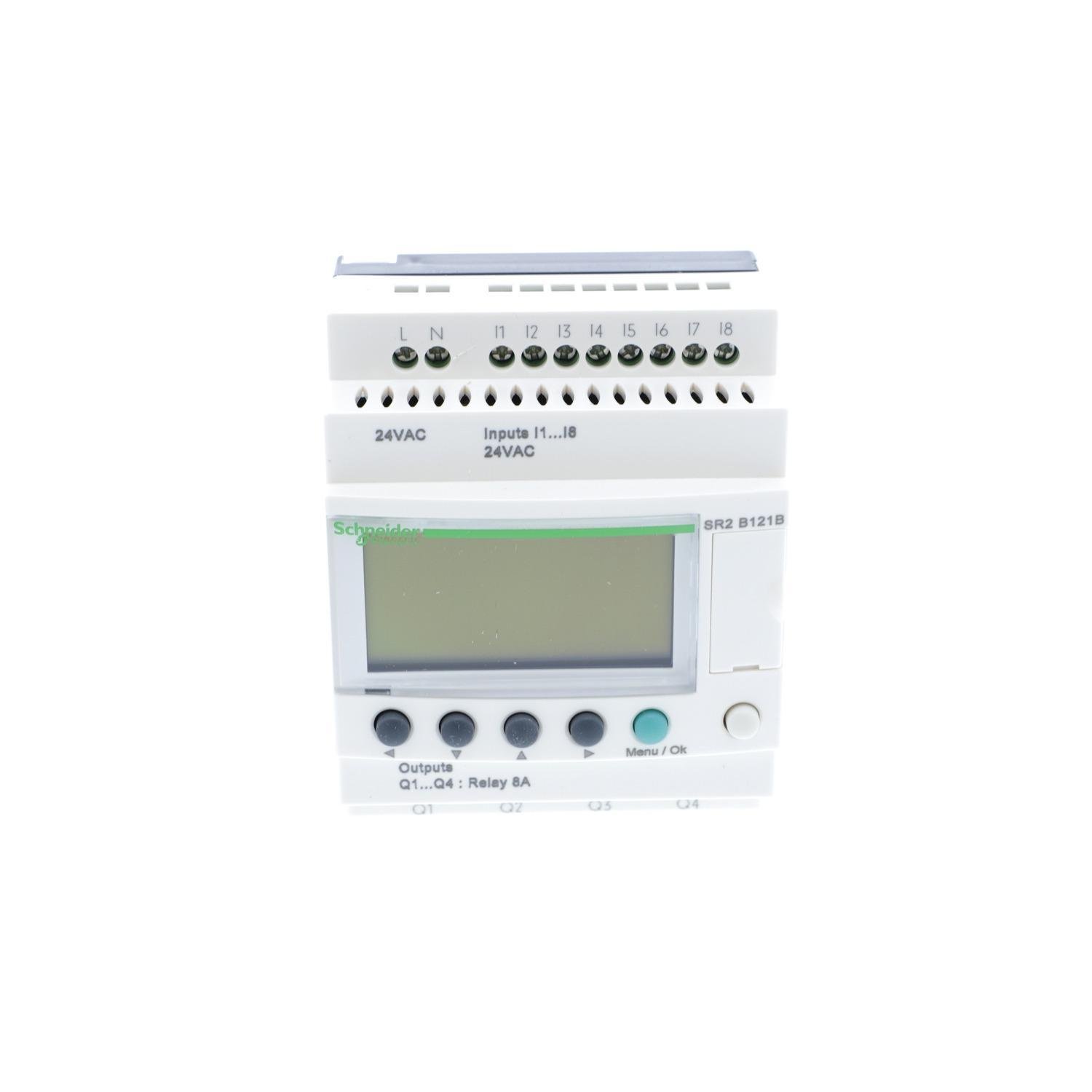 SR2B121B - compact smart relay, Zelio Logic SR2 SR3, 12 IO, 24V AC, clock, display
