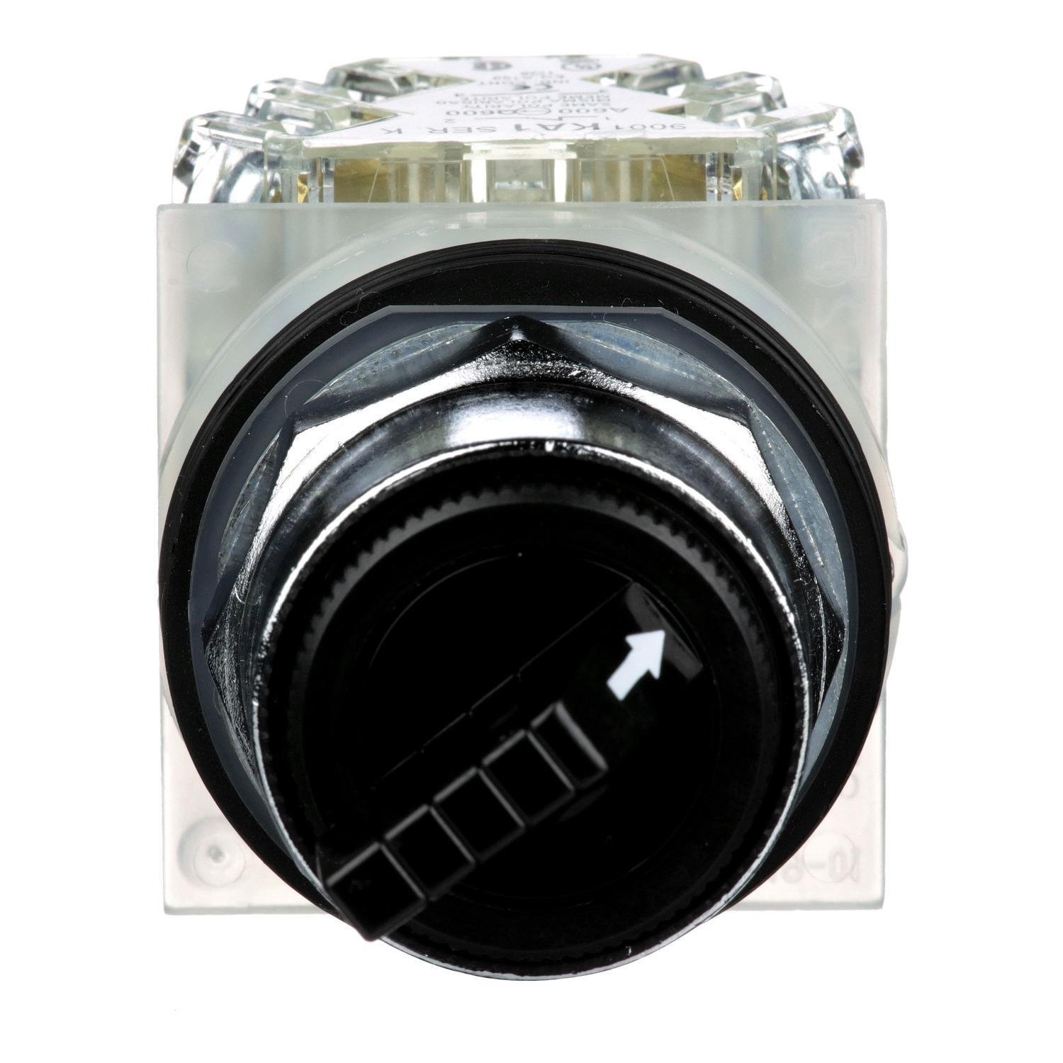 9001KS11BH13 - 30mm Push Button, Type K, selector switch, 2 position, black knob, 1NO and 1 NC