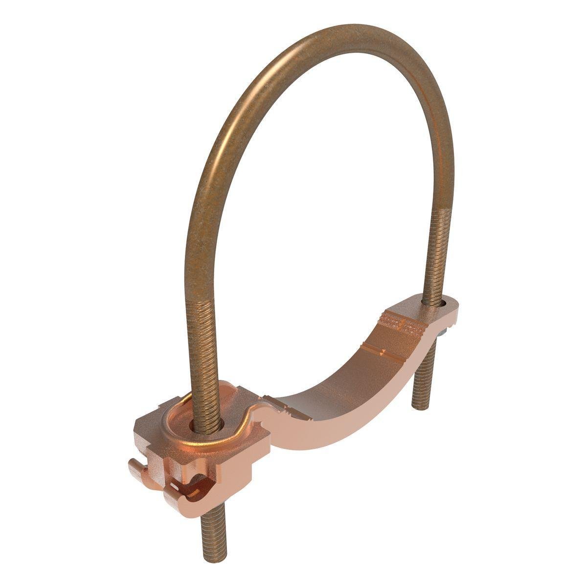 Picture of GAR3905BU - Mechanical Grounding Connector, Conductor to Water Pipe, 4-4/0 AWG, 4"-5" Pipe, 3/8" Stud