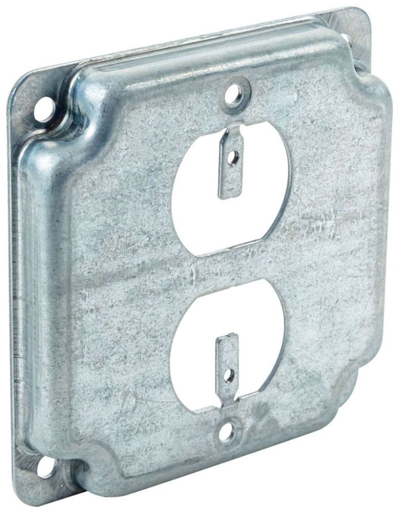 G1938 - G1938 - Square 1/2" Raised Duplex Receptacle"dustrial Surface, 4", 50 Pak