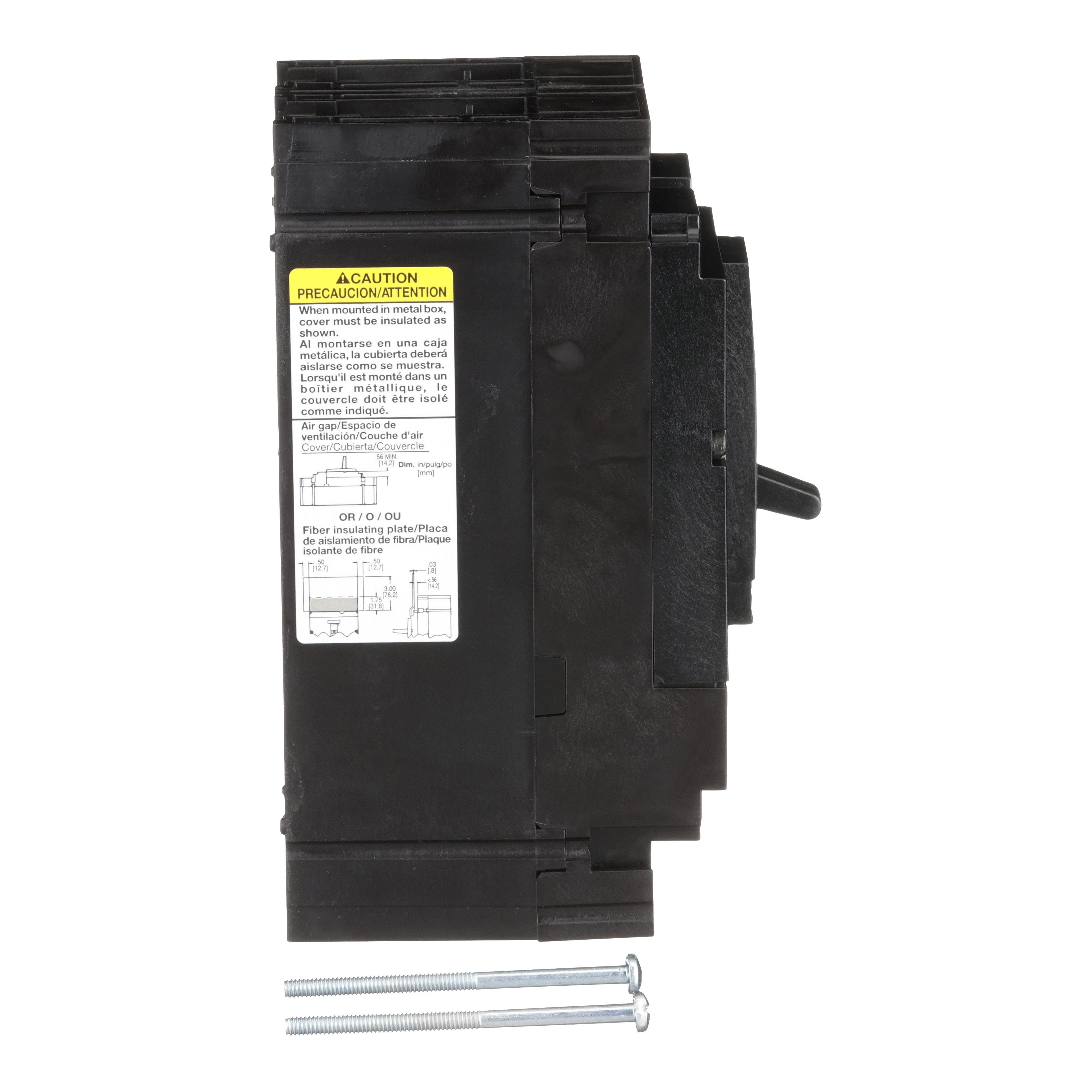 Picture of HDL26030 - Circuit breaker, PowerPacT H, 30A, 2 pole, 600VAC, 14kA, lugs, thermal magnetic, 80%