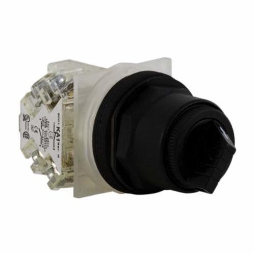Picture of 9001SKS11BH13 - Selector switch, Harmony 9001SK, plastic, standard handle, black, 30mm, 2 positions, stay put, 1 CO, 9001KA1 contact block compatible