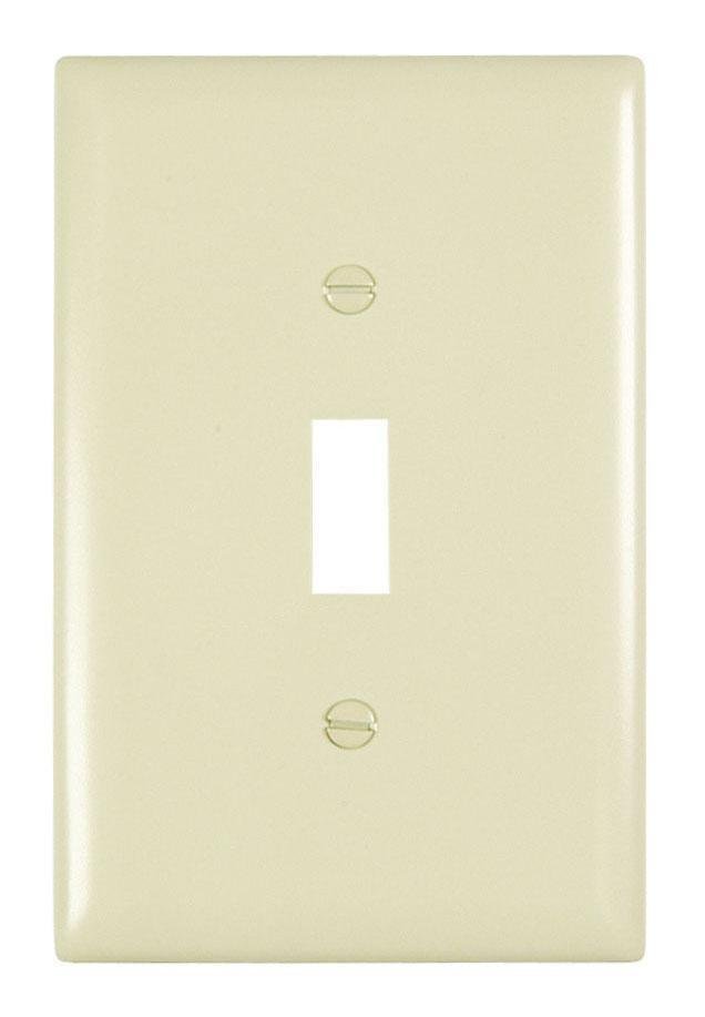TPJ1-I - TradeMaster® Jumbo 1-Gang Nylon Wall Plate, 1 Toggle Switch Opening, Ivory