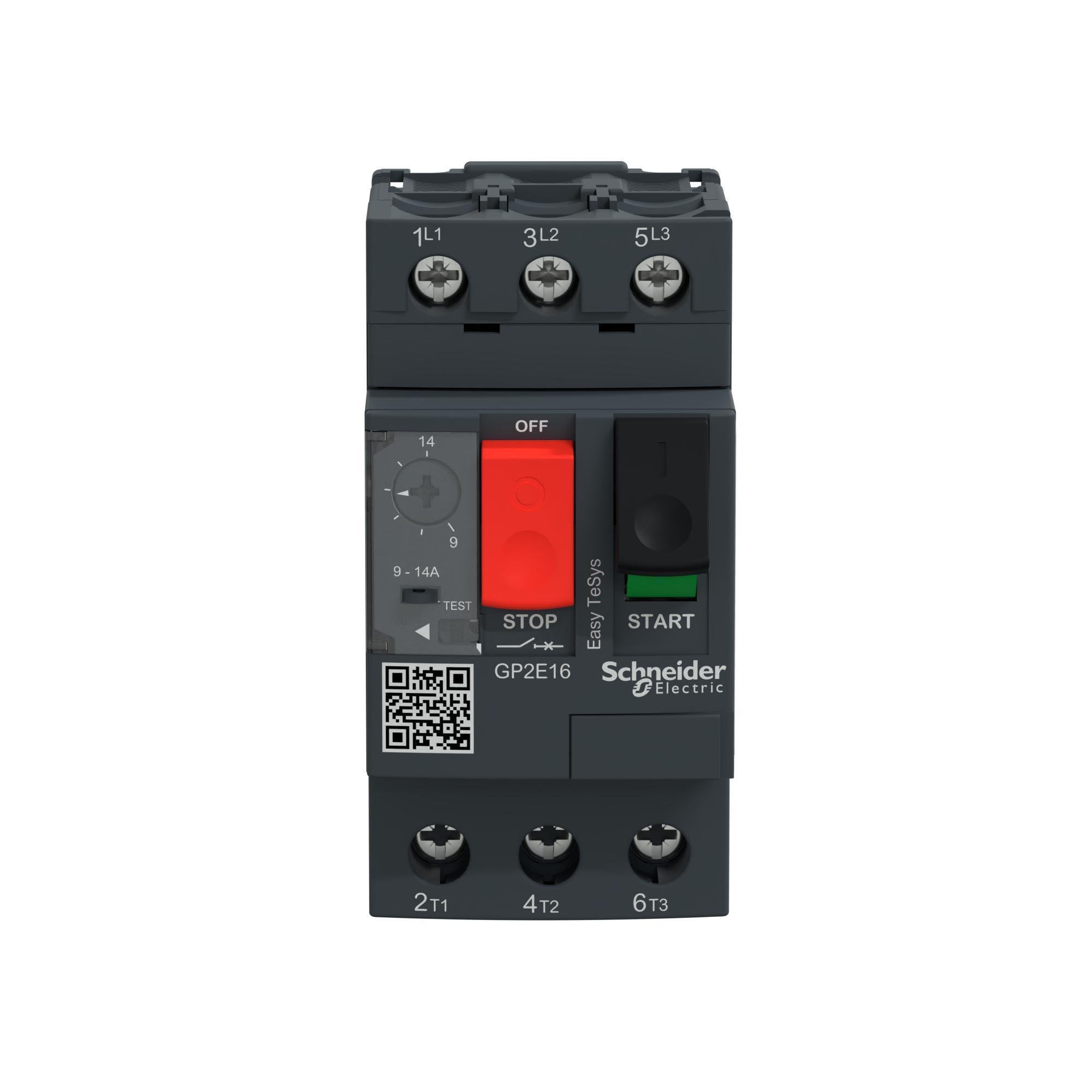 GP2E16 - Manual motor controller,Easy TeSys GP2E,3P,9-14A,thermal magnetic trip,screw clamp terminals