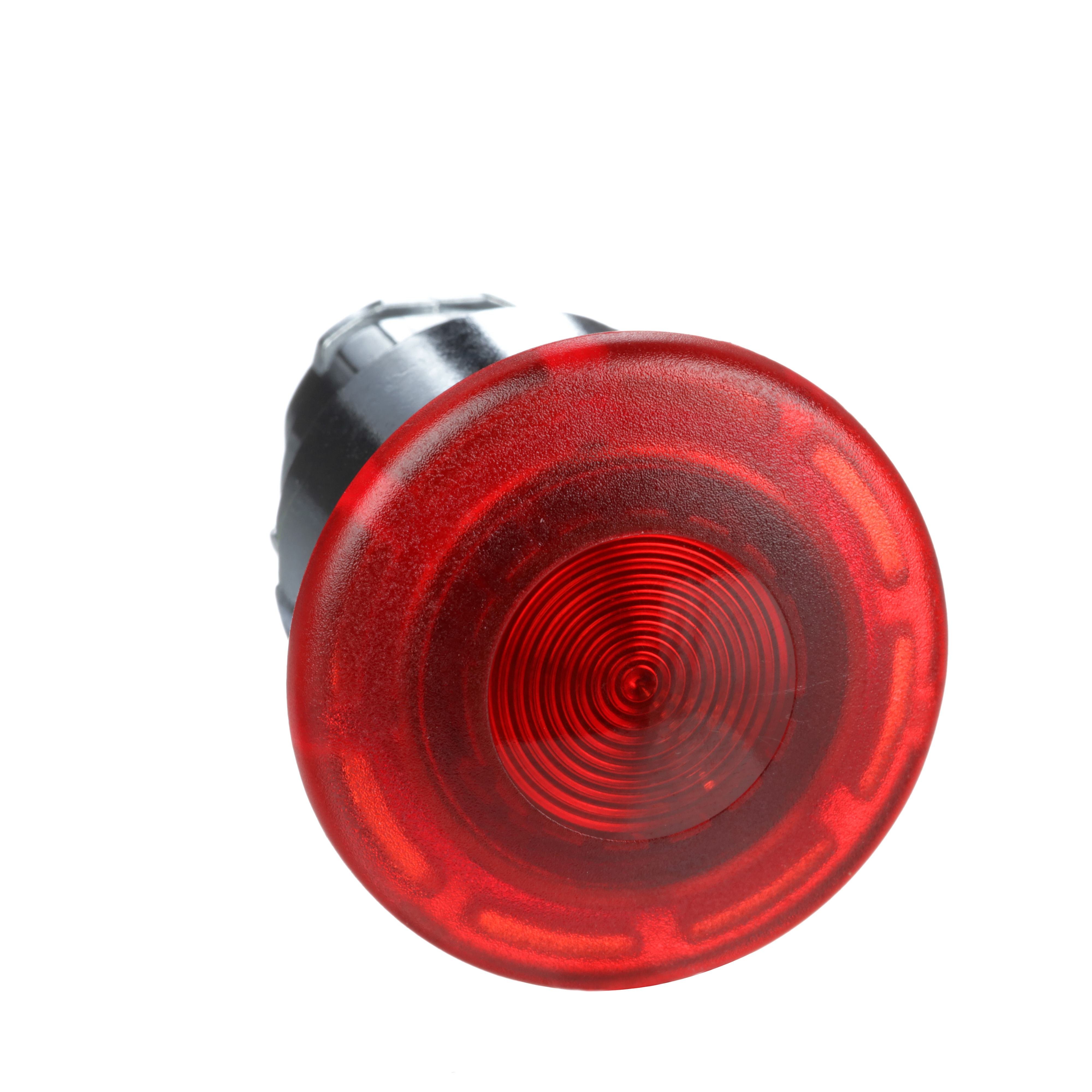 ZB4BW643 - Head for illuminated emergency switching off push button, Harmony XB4, metal, red mushroom 40mm, 22mm, universal LED, push-pull