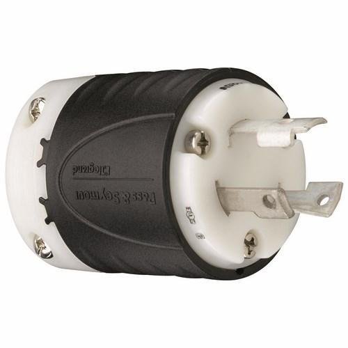 L530-P - 30A NEMA L530 Plug - Black Back, White Front Body