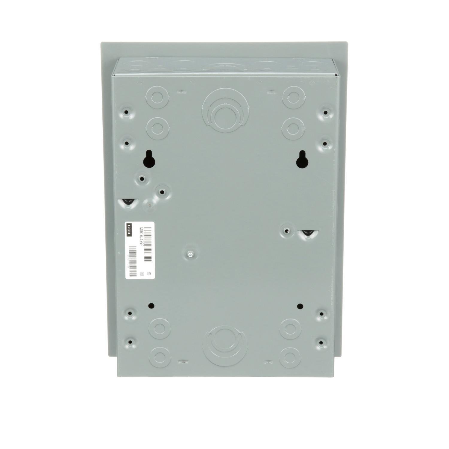 Picture of QO816L100F - Load center, QO, 1 phase, 8 spaces, 16 circuits, 100A fixed main lugs, NEMA1, flush cover