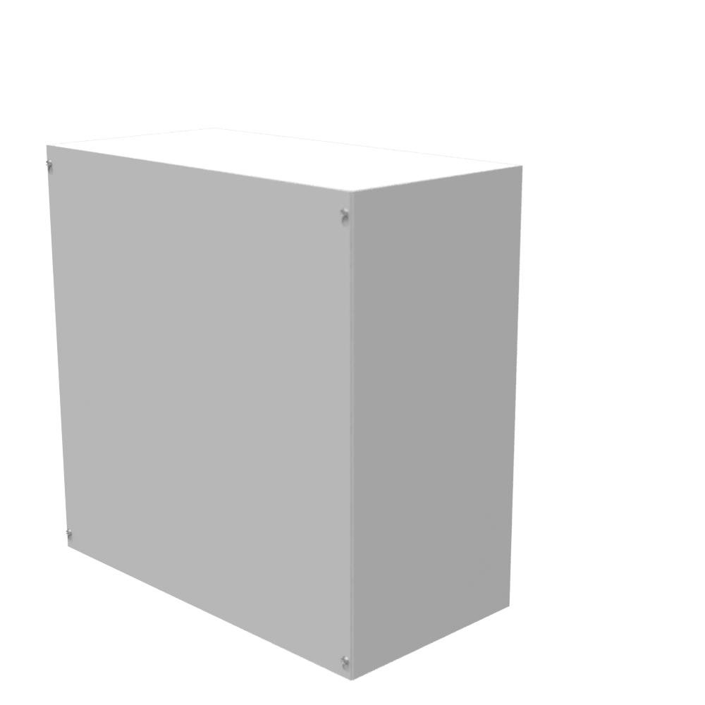 Picture of 242412-SC1-NK - 24X12x24 Screw Cover Type 1 UL Listed Steel No Knockouts ANSI 61 Gray Cover With Teardrop Slots Mounting Holes In Back