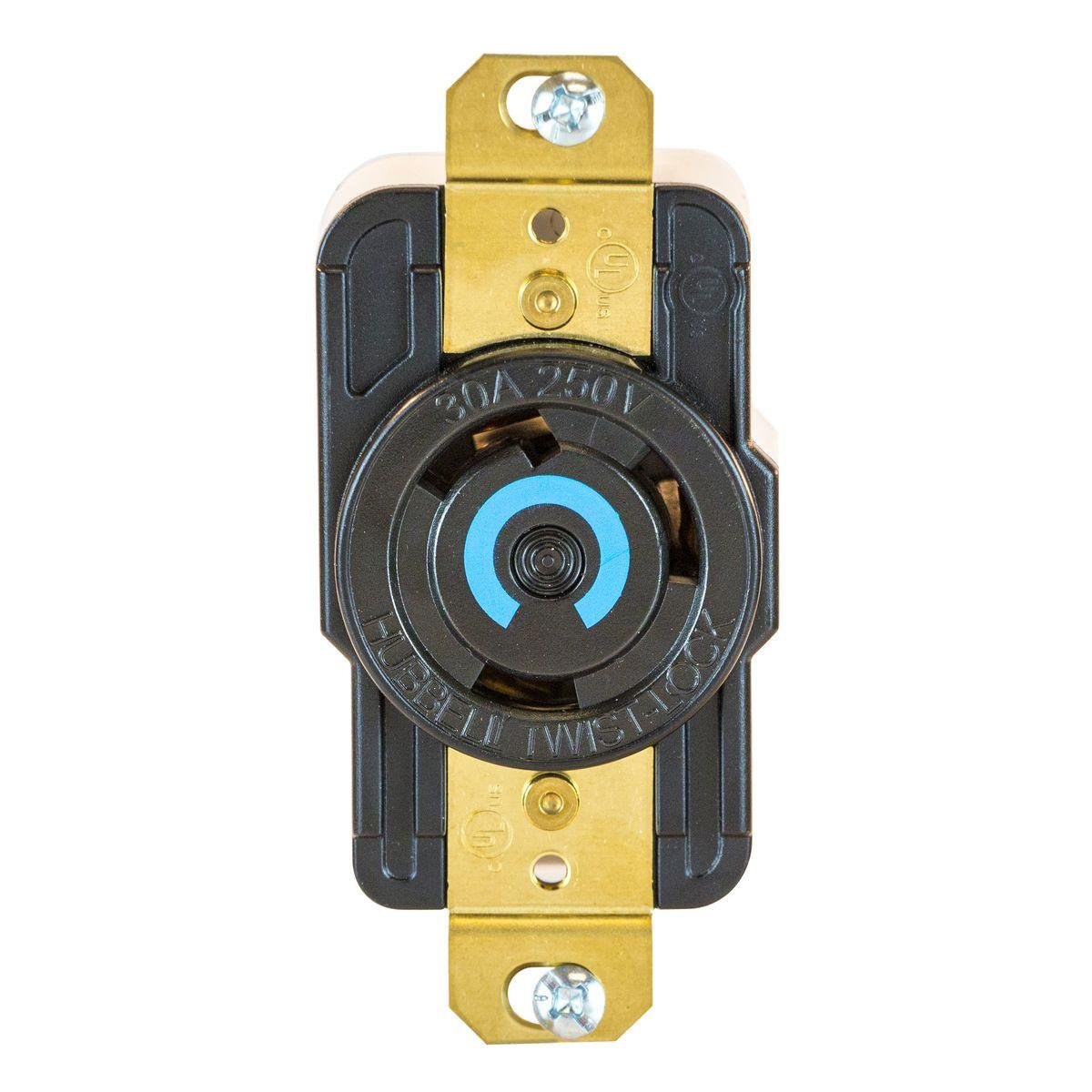 Picture of HBL2620ST - EdgeConnect™ Twist-Lock® Receptacle, 30A 250V, L6-30R, BK, with Spring Termination