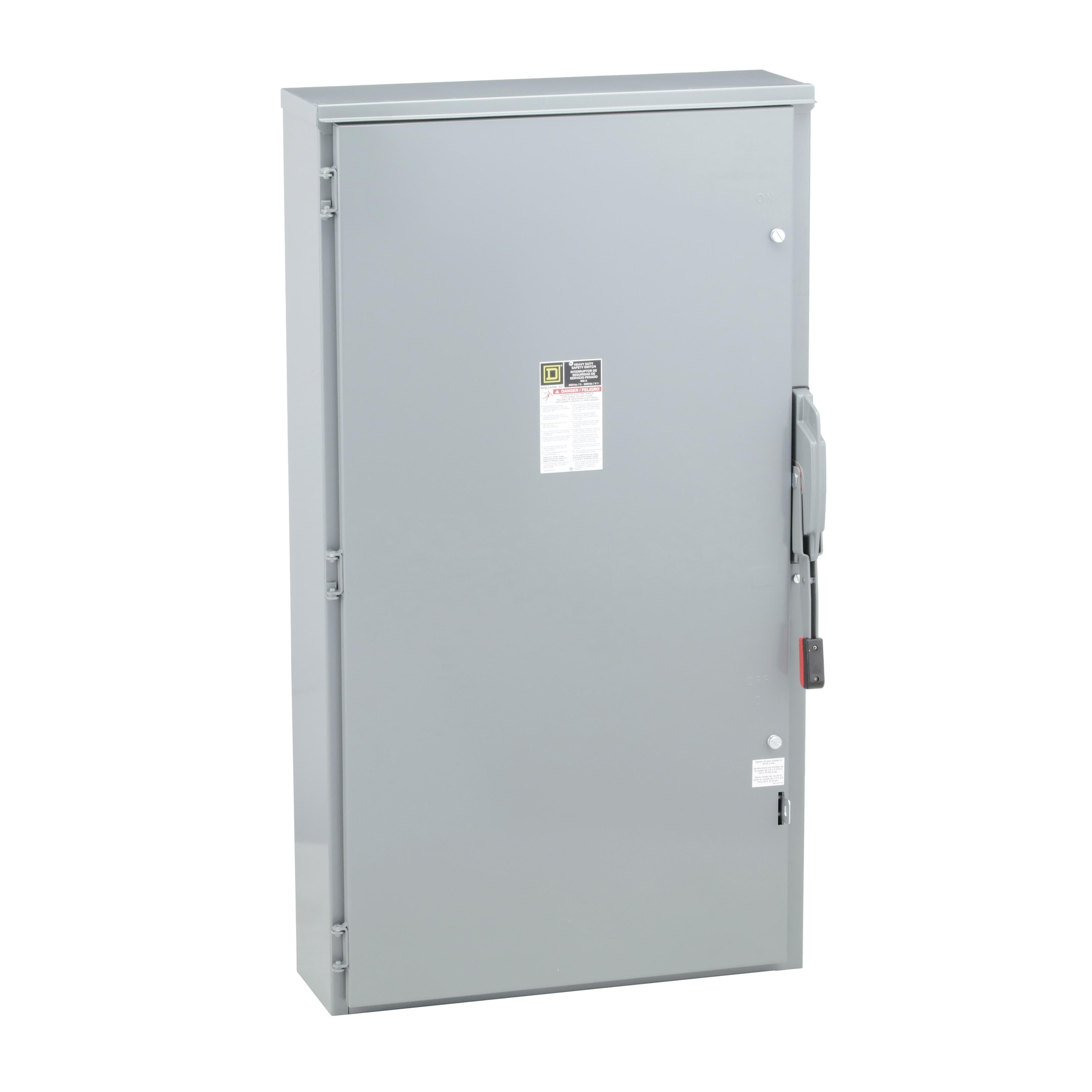 H366NR - Safety switch, heavy duty, fusible, 600A, 4 wire, 3 pole, 1 neutral, 500HP, 600V AC/DC, NEMA 3R